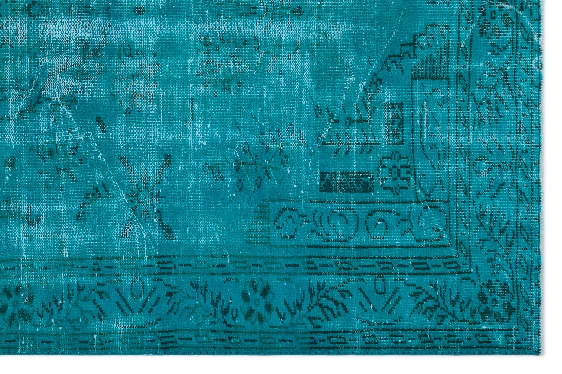 Atina Turquoise Vintage Wool Handmade Area Rug 5'8" x 8'8"