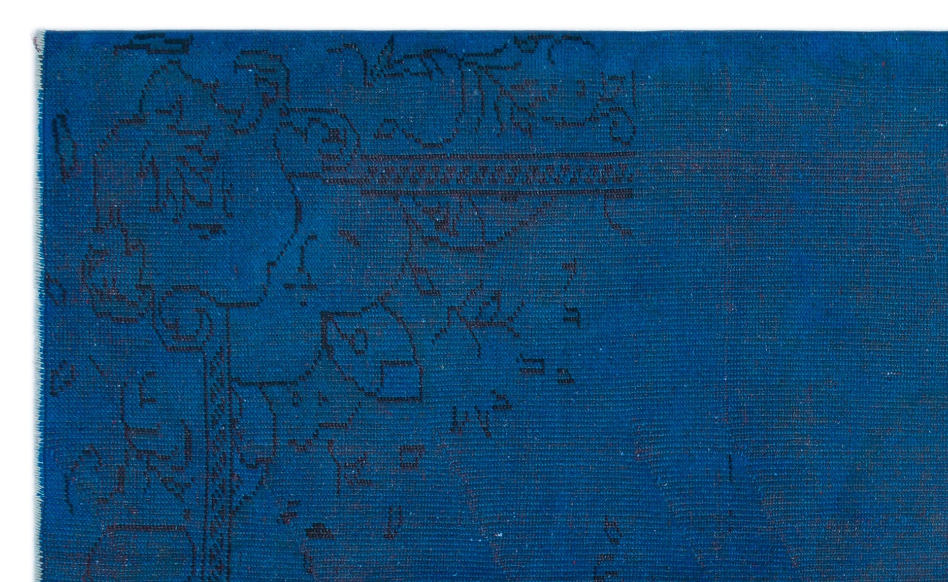 Atina Blue Vintage Wool Handmade Area Rug 5'3" x 8'8"