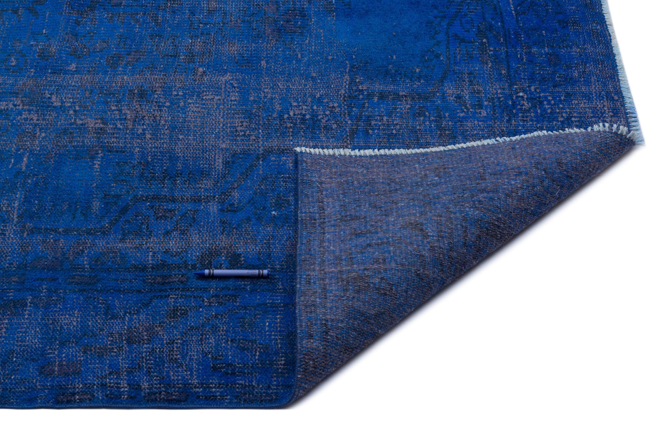 Atina Blue Vintage Wool Handmade Area Rug 5'7" x 9'5"
