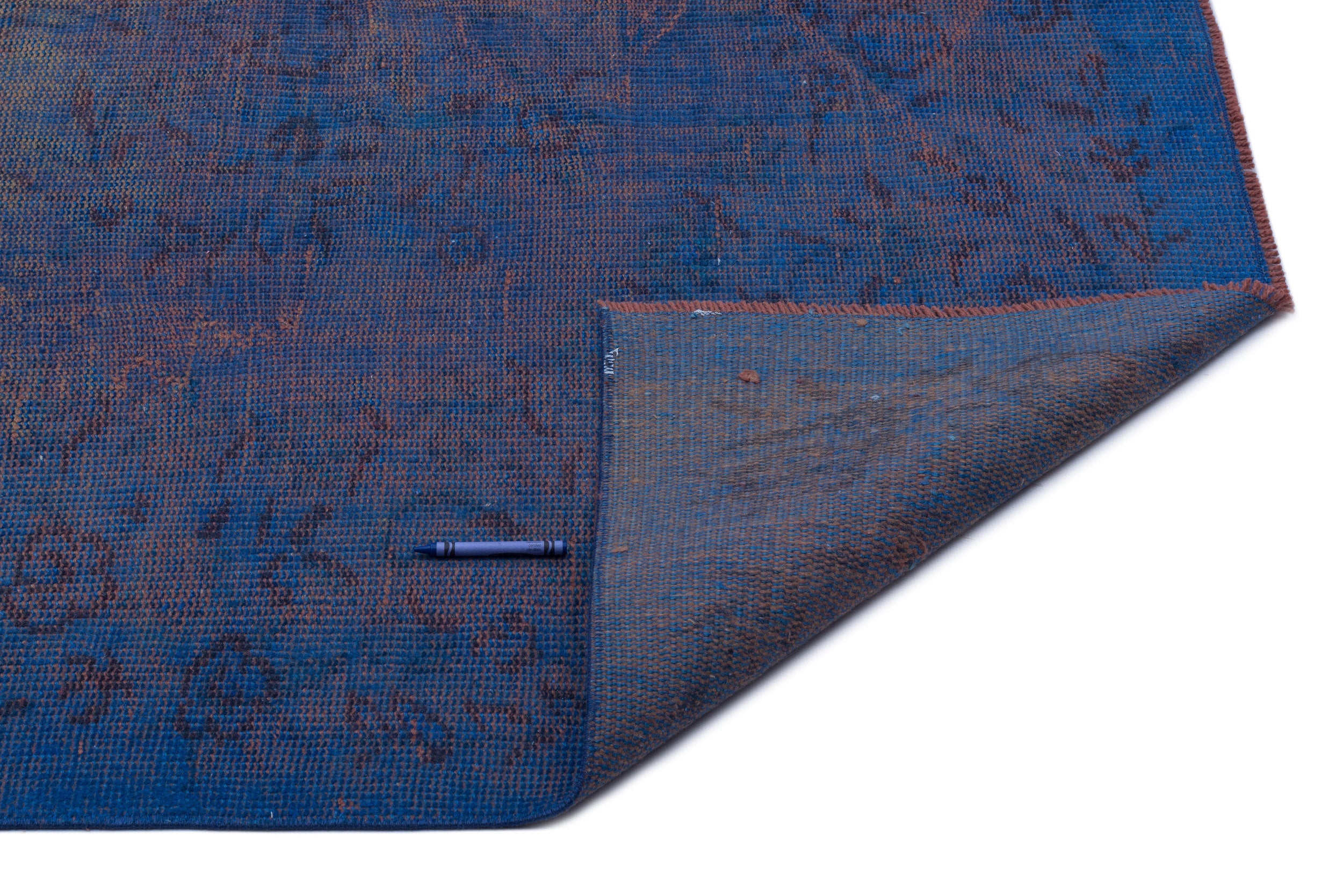 Atina Blue Vintage Wool Handmade Area Rug 5'6" x 8'2"