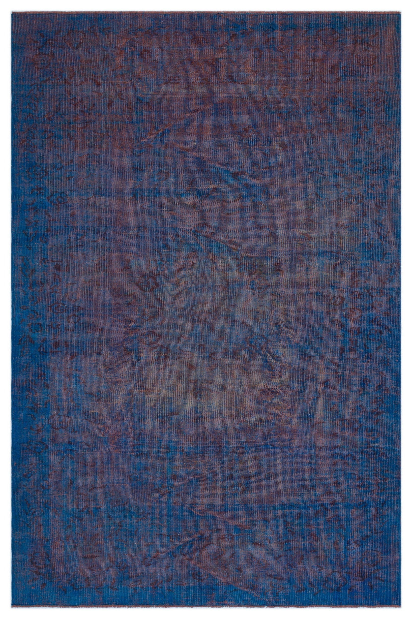 Atina Blue Vintage Wool Handmade Area Rug 5'6" x 8'2"