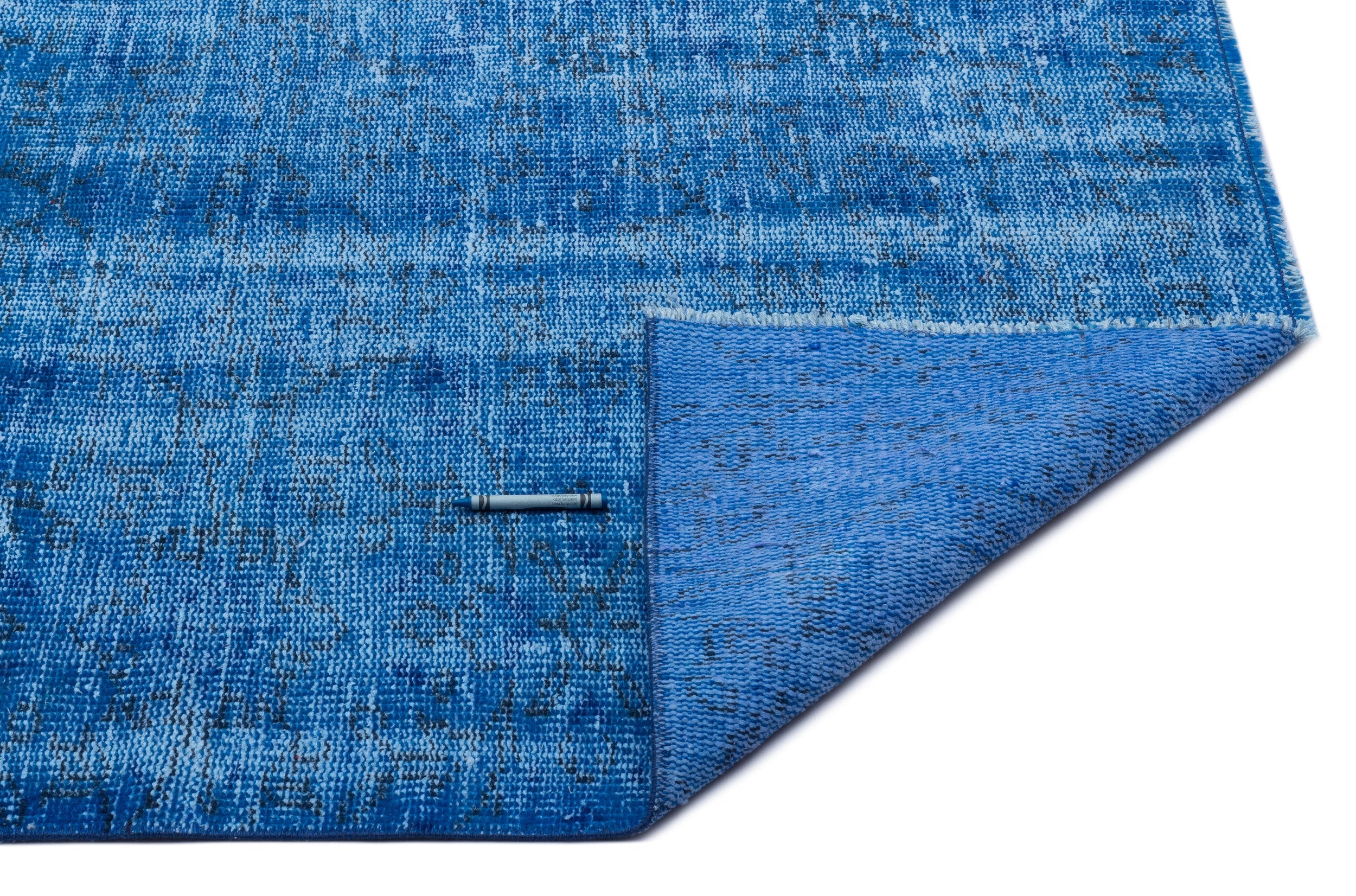 Atina Blue Vintage Wool Handmade Area Rug 6'6" x 9'5"