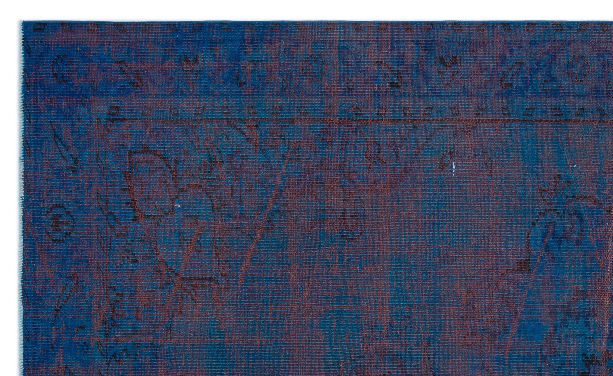 Atina Blue Vintage Wool Handmade Area Rug 5'11" x 9'7"