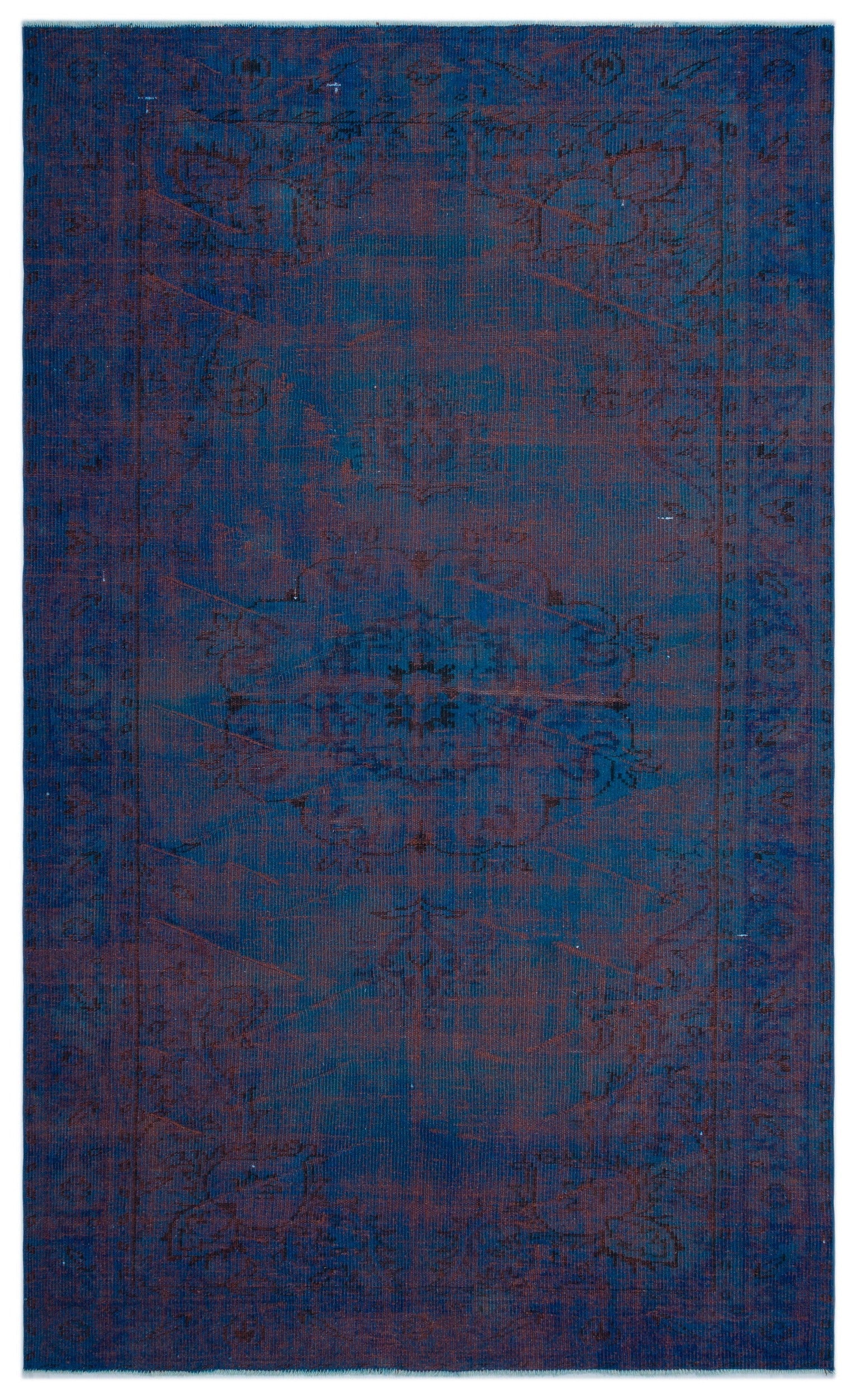 Atina Blue Vintage Wool Handmade Area Rug 5'11" x 9'7"