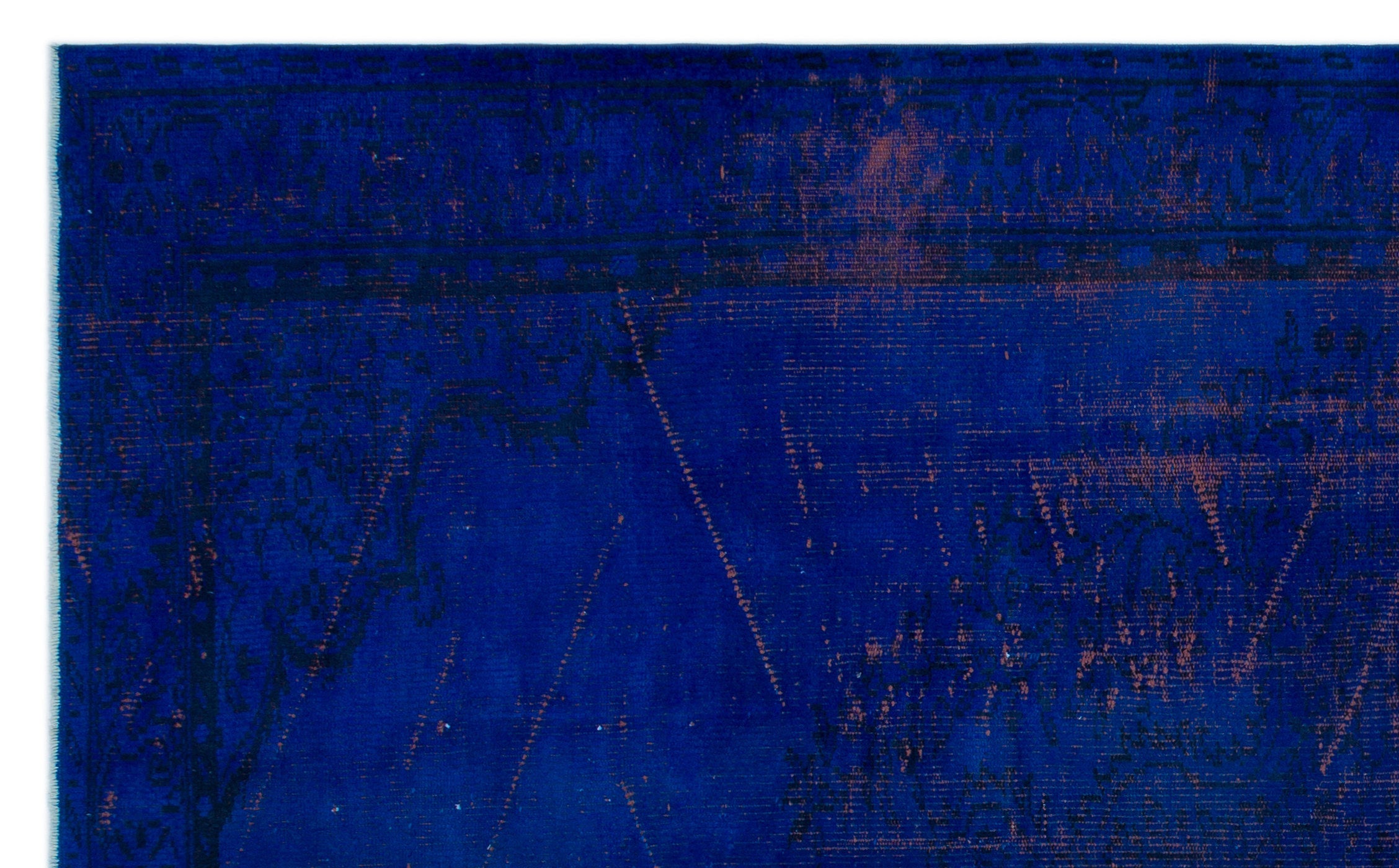 Atina Blue Vintage Wool Handmade Area Rug 6'6" x 10'6"