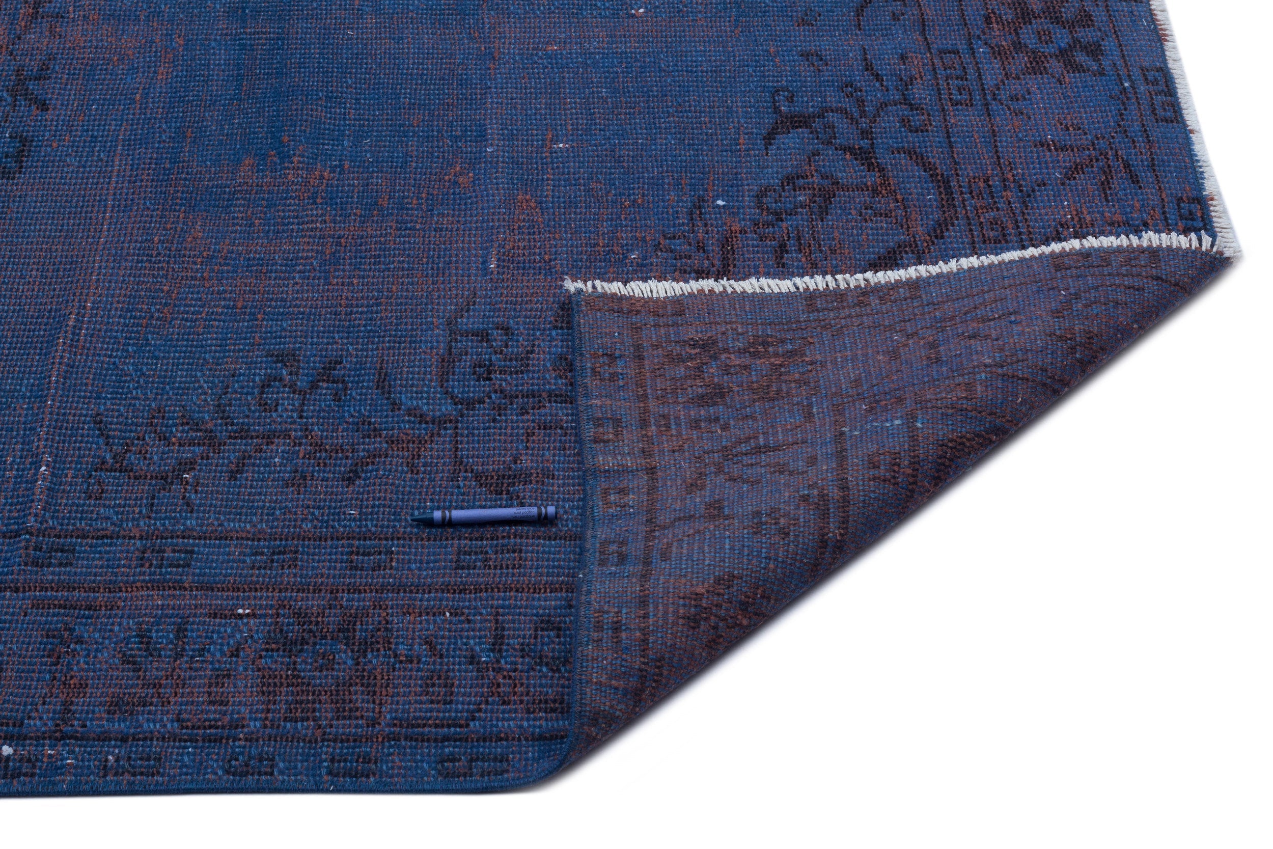 Atina Blue Vintage Wool Handmade Area Rug 5'1" x 8'6"