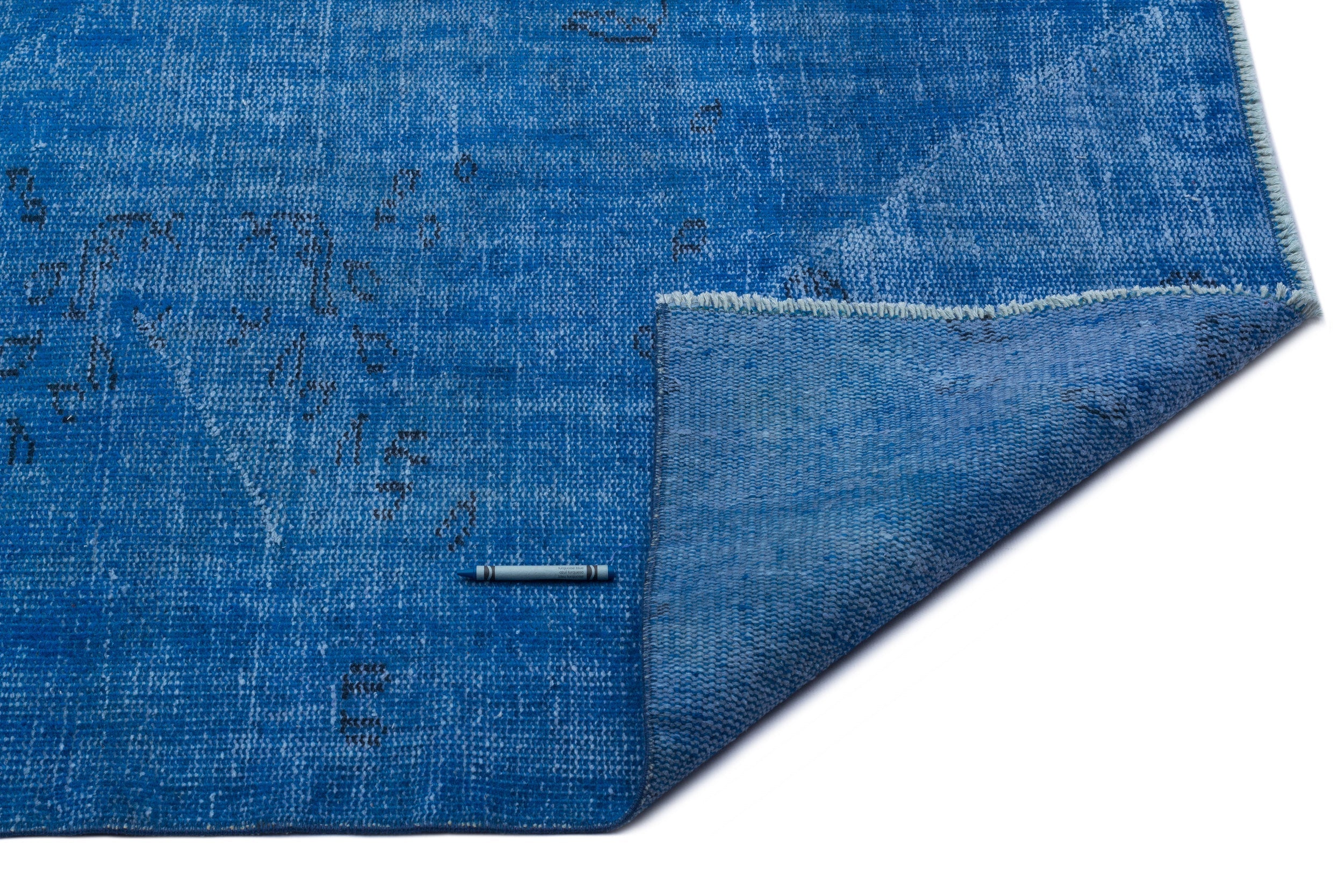 Atina Blue Vintage Wool Handmade Area Rug 5'11" x 9'5"