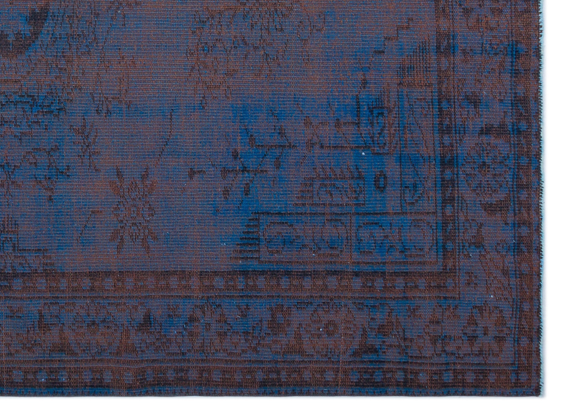 Atina Blue Vintage Wool Handmade Area Rug 6'1" x 9'1"