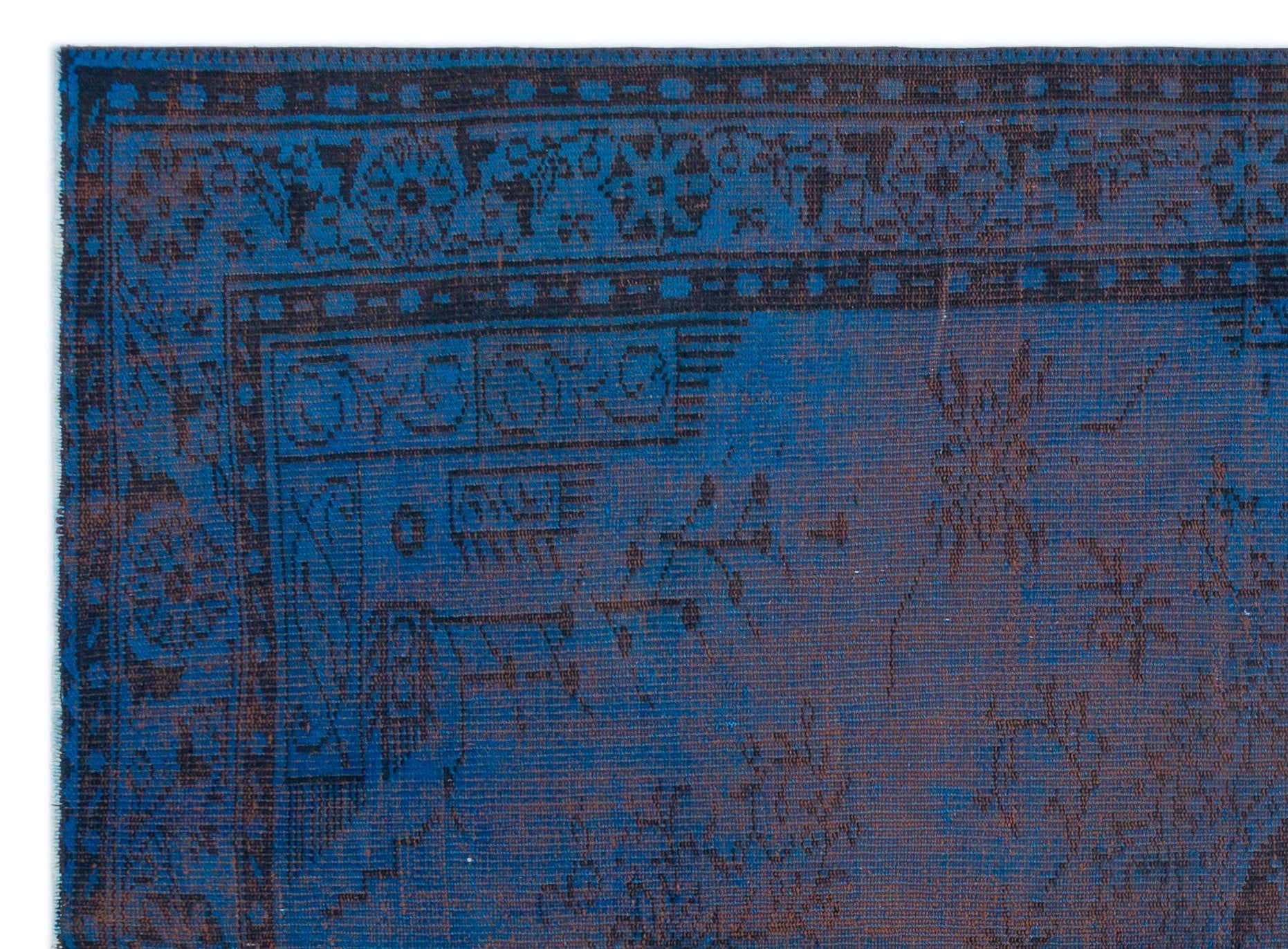 Atina Blue Vintage Wool Handmade Area Rug 6'1" x 9'1"
