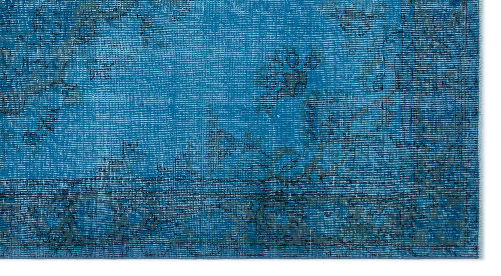 Atina Turquoise Vintage Wool Handmade Area Rug 4'4" x 8'2"