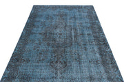 Atina Blue Vintage Wool Handmade Area Rug 4'11" x 8'7"