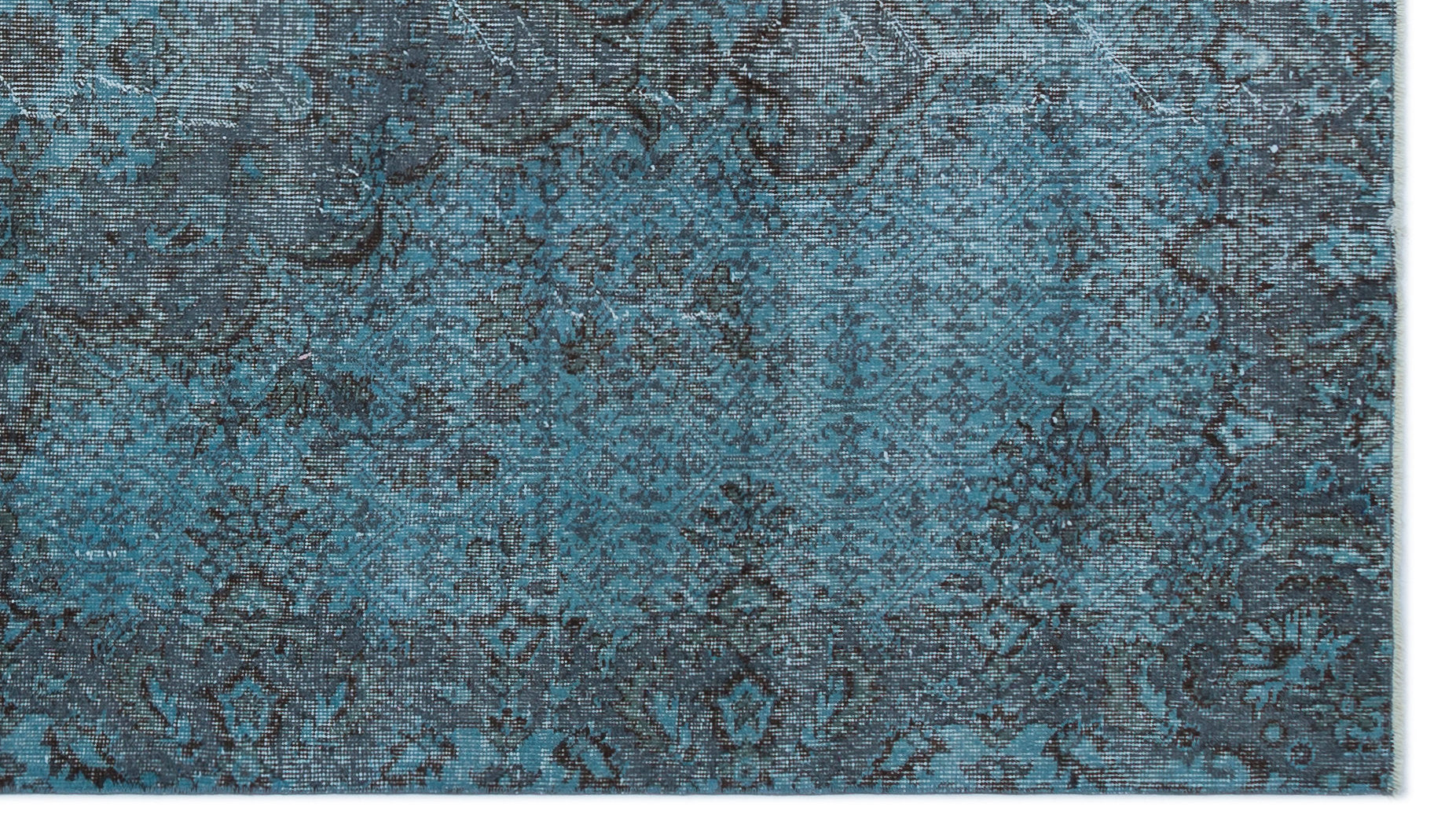 Atina Blue Vintage Wool Handmade Area Rug 4'11" x 8'7"