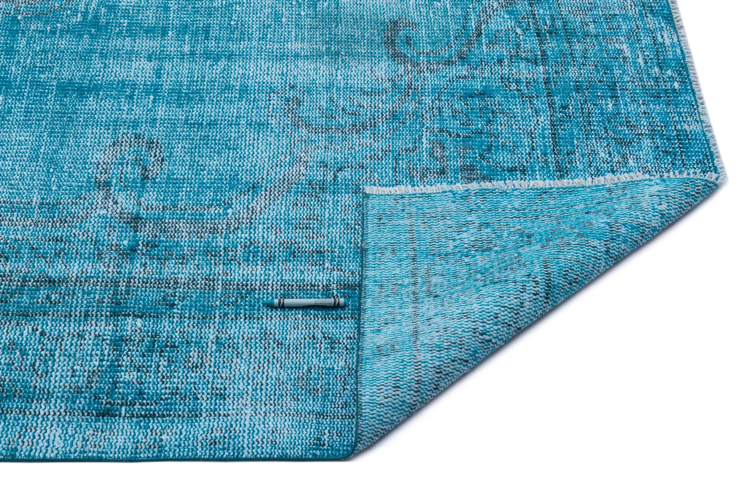 Atina Turquoise Vintage Wool Handmade Area Rug 6'0" x 9'2"