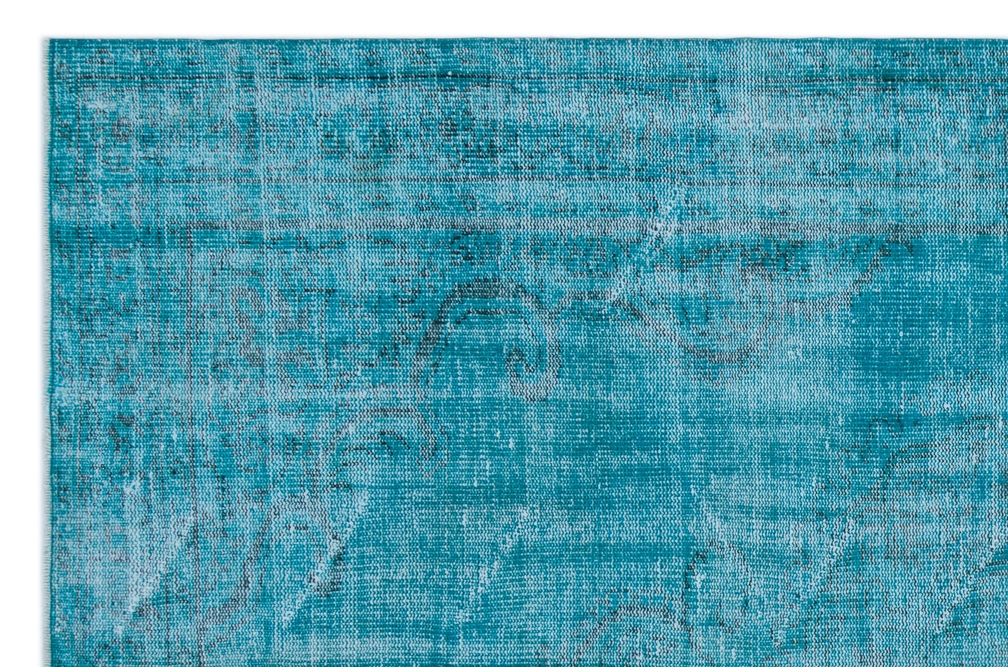 Atina Turquoise Vintage Wool Handmade Area Rug 6'0" x 9'2"
