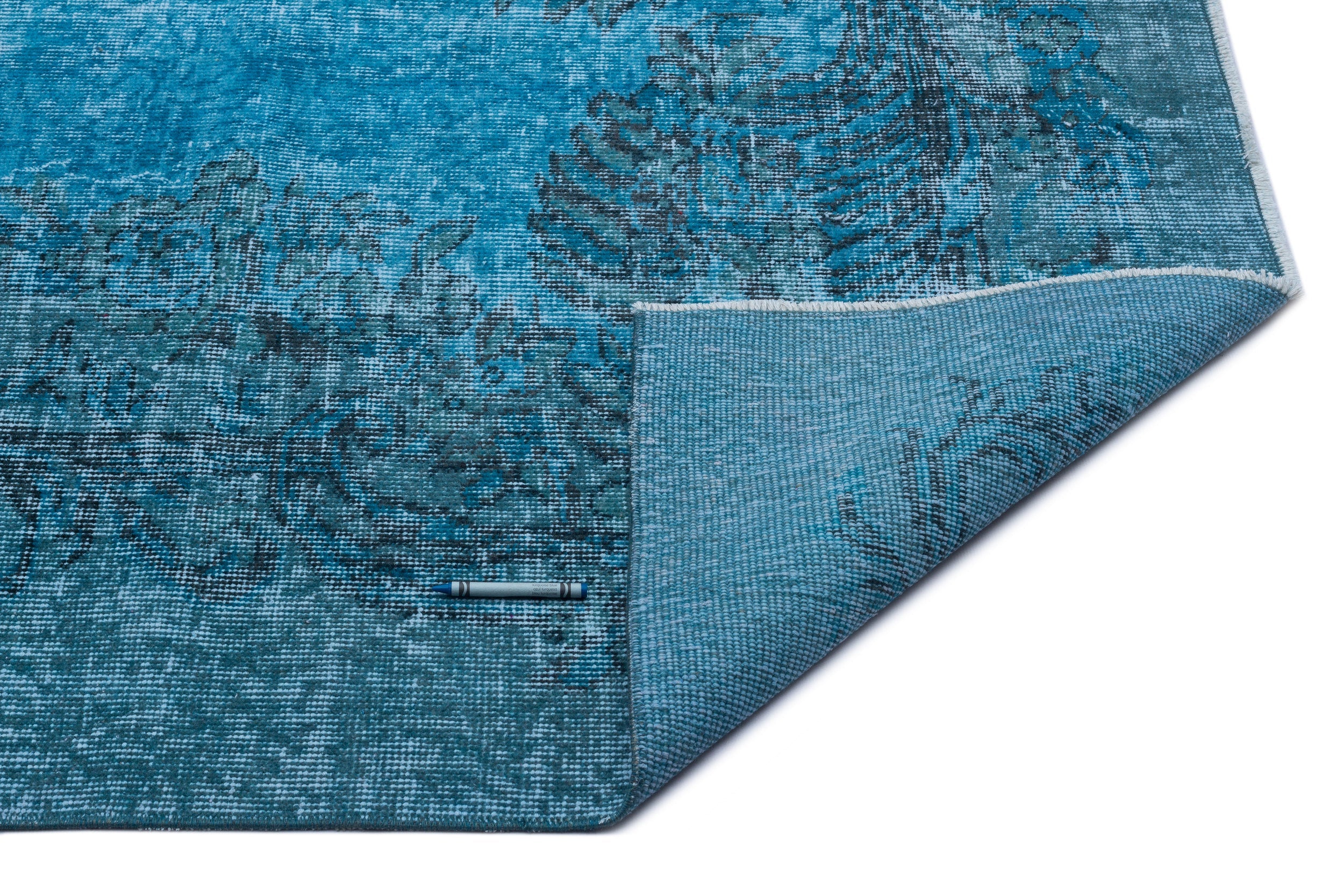 Atina Turquoise Vintage Wool Handmade Area Rug 6'0" x 9'1"
