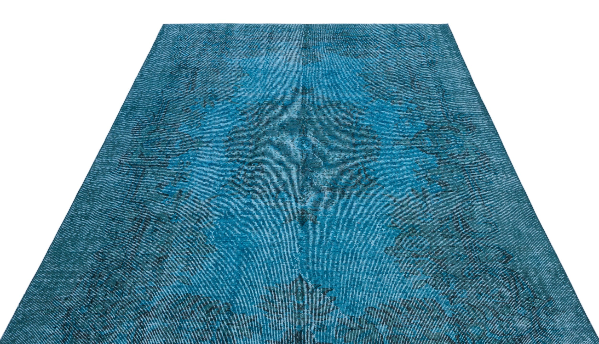 Atina Turquoise Vintage Wool Handmade Area Rug 6'0" x 9'1"