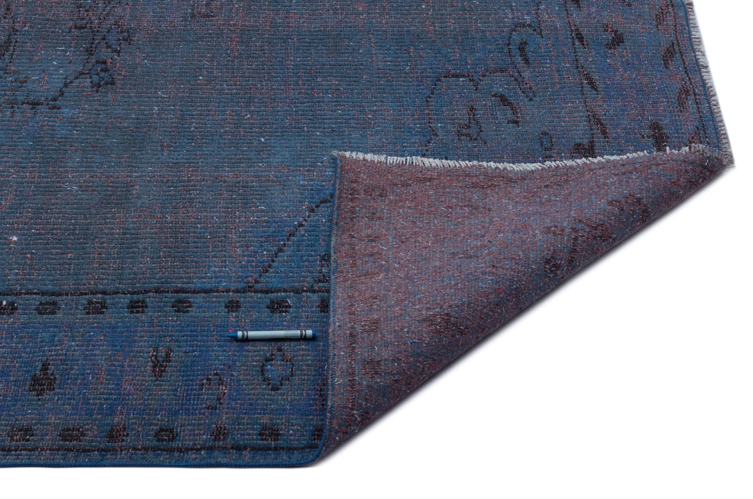 Atina Blue Vintage Wool Handmade Area Rug 6'3" x 9'6"