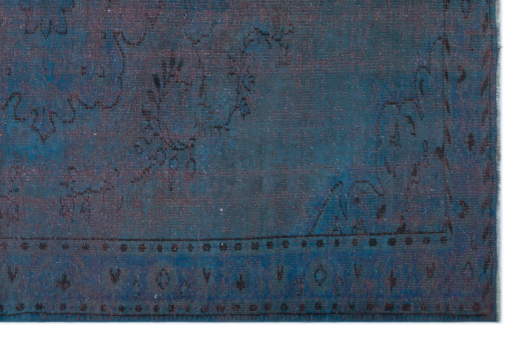 Atina Blue Vintage Wool Handmade Area Rug 6'3" x 9'6"