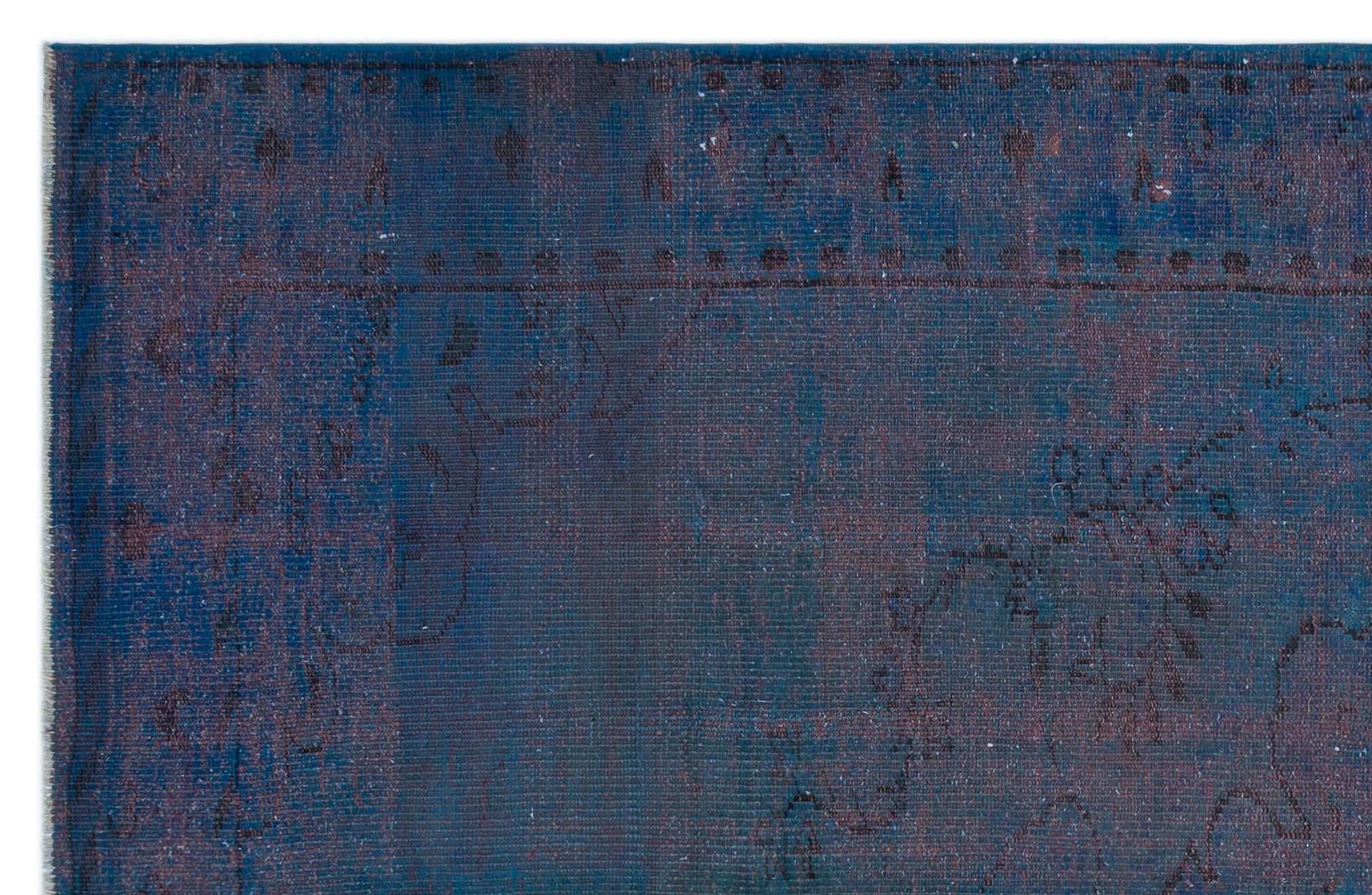 Atina Blue Vintage Wool Handmade Area Rug 6'3" x 9'6"
