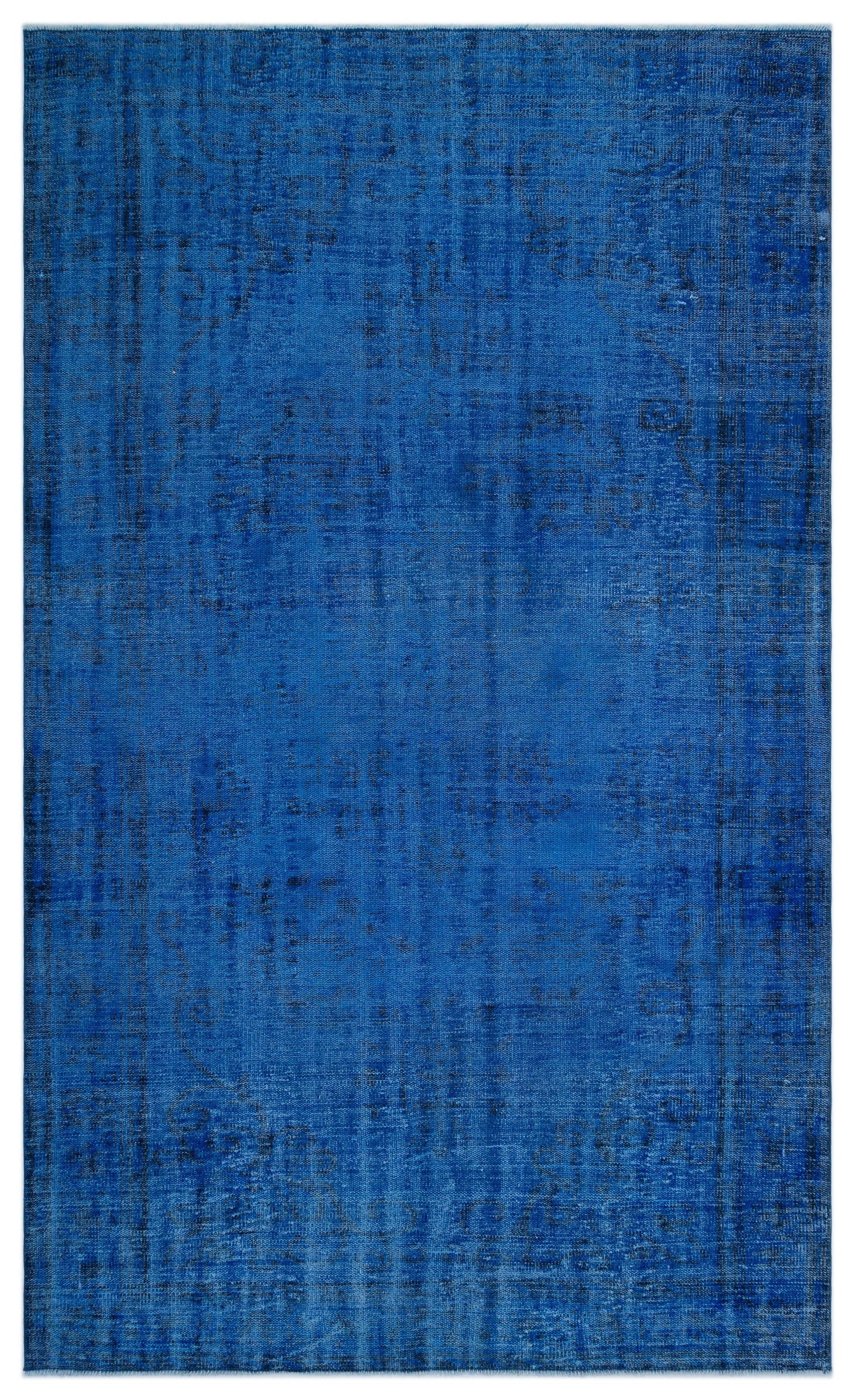 Atina Blue Vintage Wool Handmade Area Rug 5'7" x 9'7"