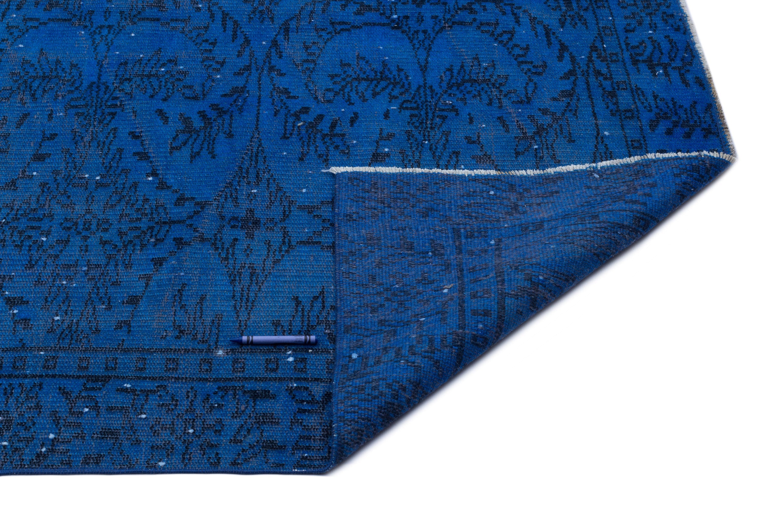 Atina Blue Vintage Wool Handmade Area Rug 5'6" x 9'0"