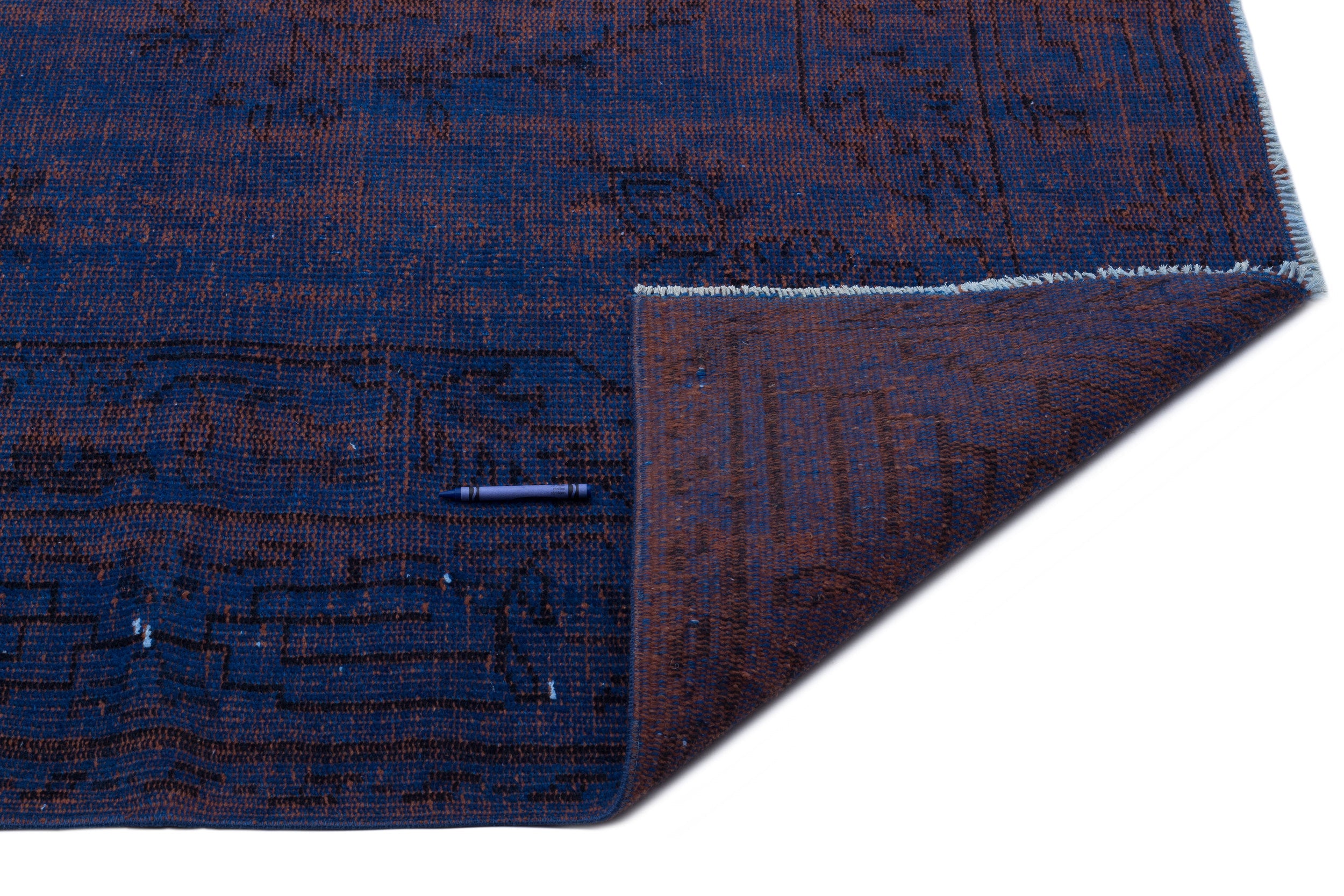 Atina Blue Vintage Wool Handmade Area Rug 5'9" x 9'5"