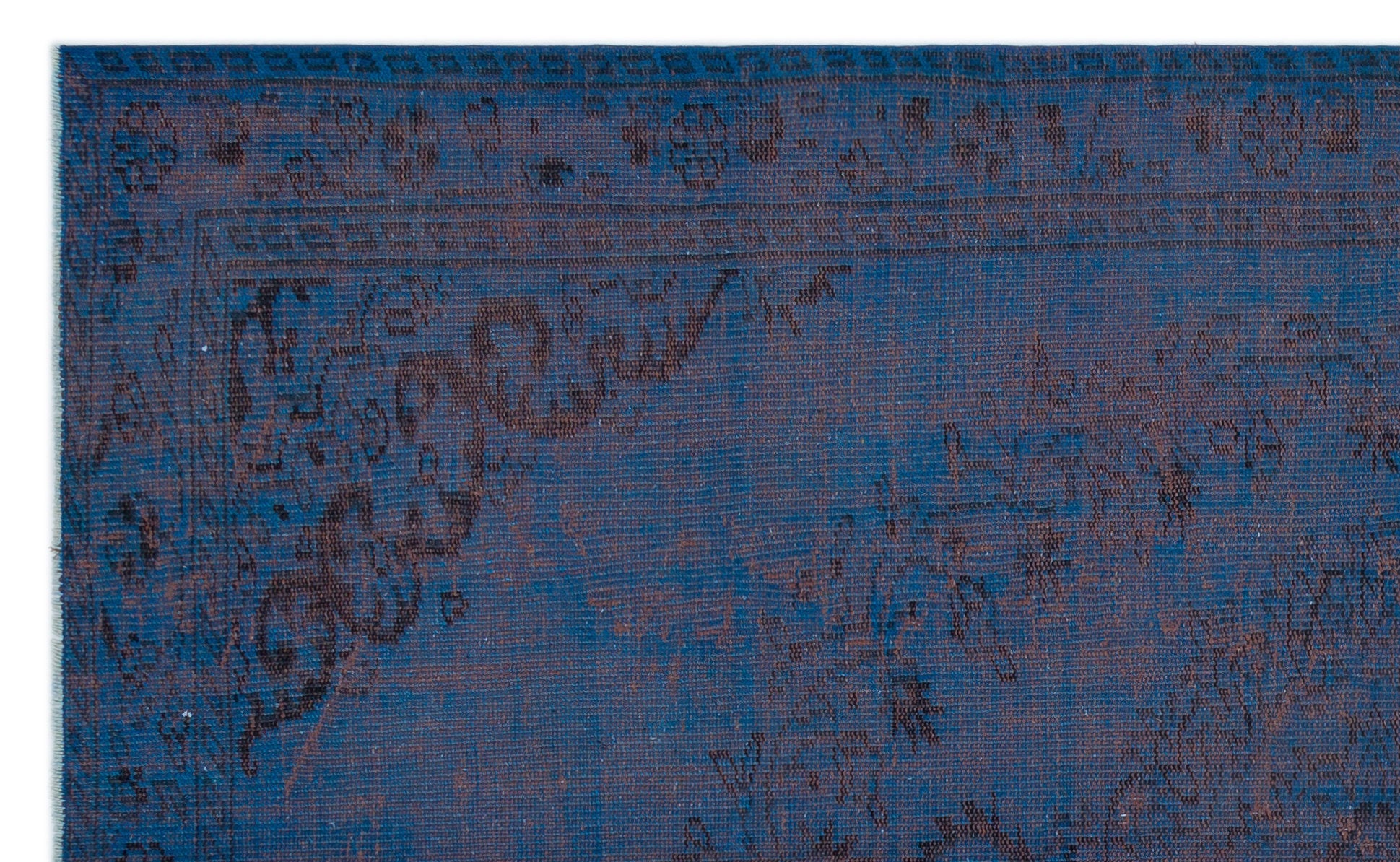 Atina Blue Vintage Wool Handmade Area Rug 5'6" x 9'1"