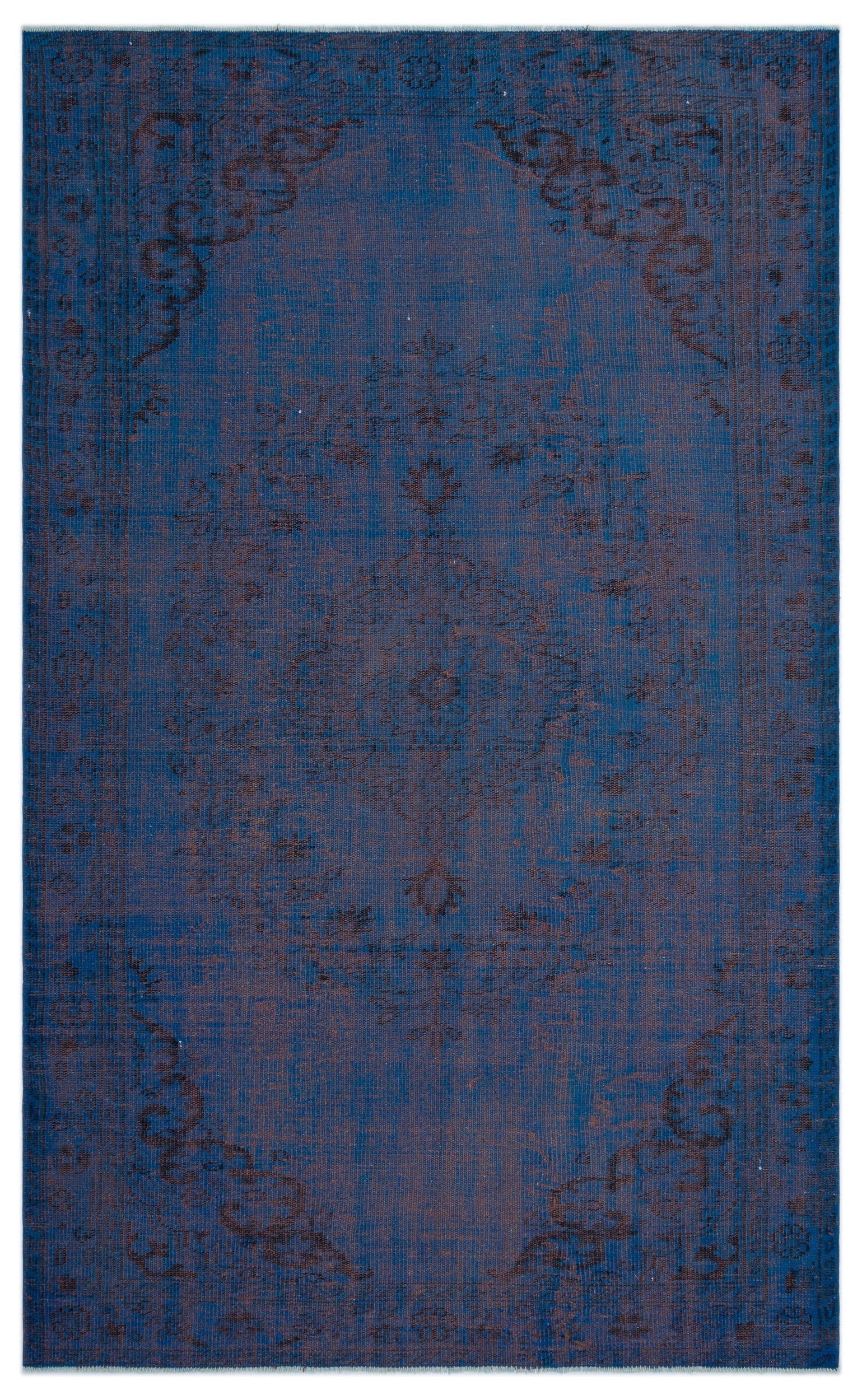 Atina Blue Vintage Wool Handmade Area Rug 5'6" x 9'1"
