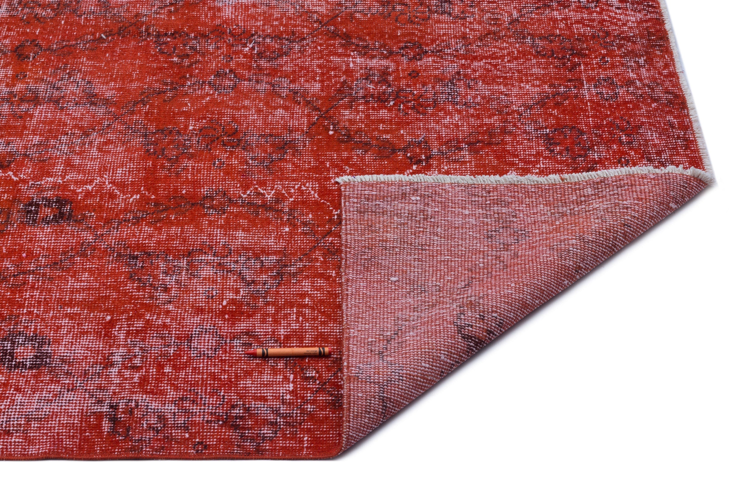 Atina Red Vintage Wool Handmade Area Rug 4'10" x 9'1"