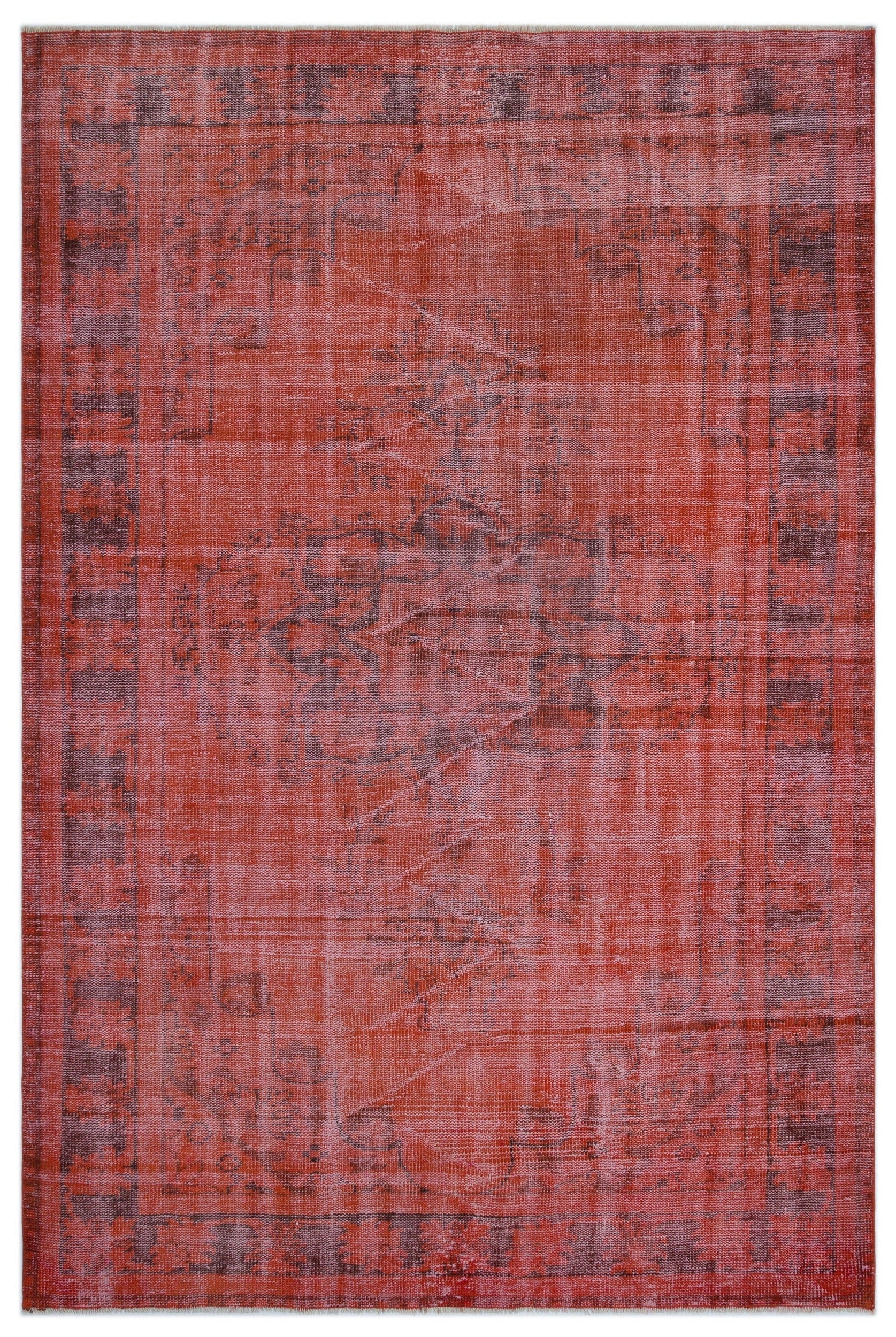 Atina Red Vintage Wool Handmade Area Rug 5'6" x 8'8"