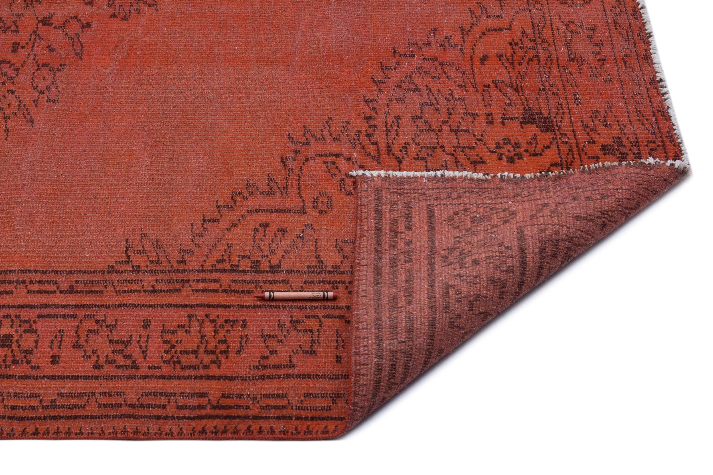 Atina Orange Vintage Wool Handmade Area Rug 5'4" x 8'0"