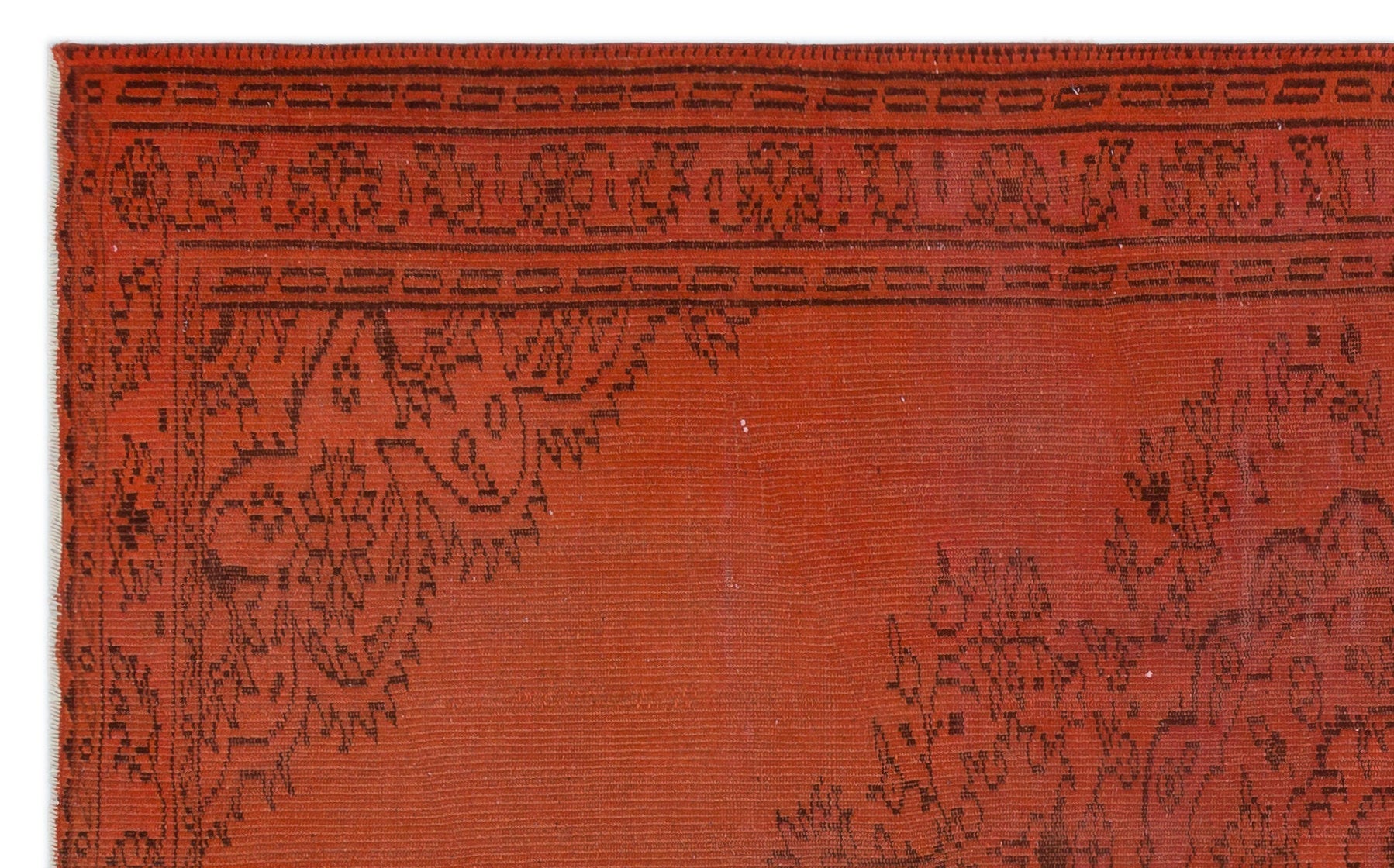 Atina Orange Vintage Wool Handmade Area Rug 5'4" x 8'0"