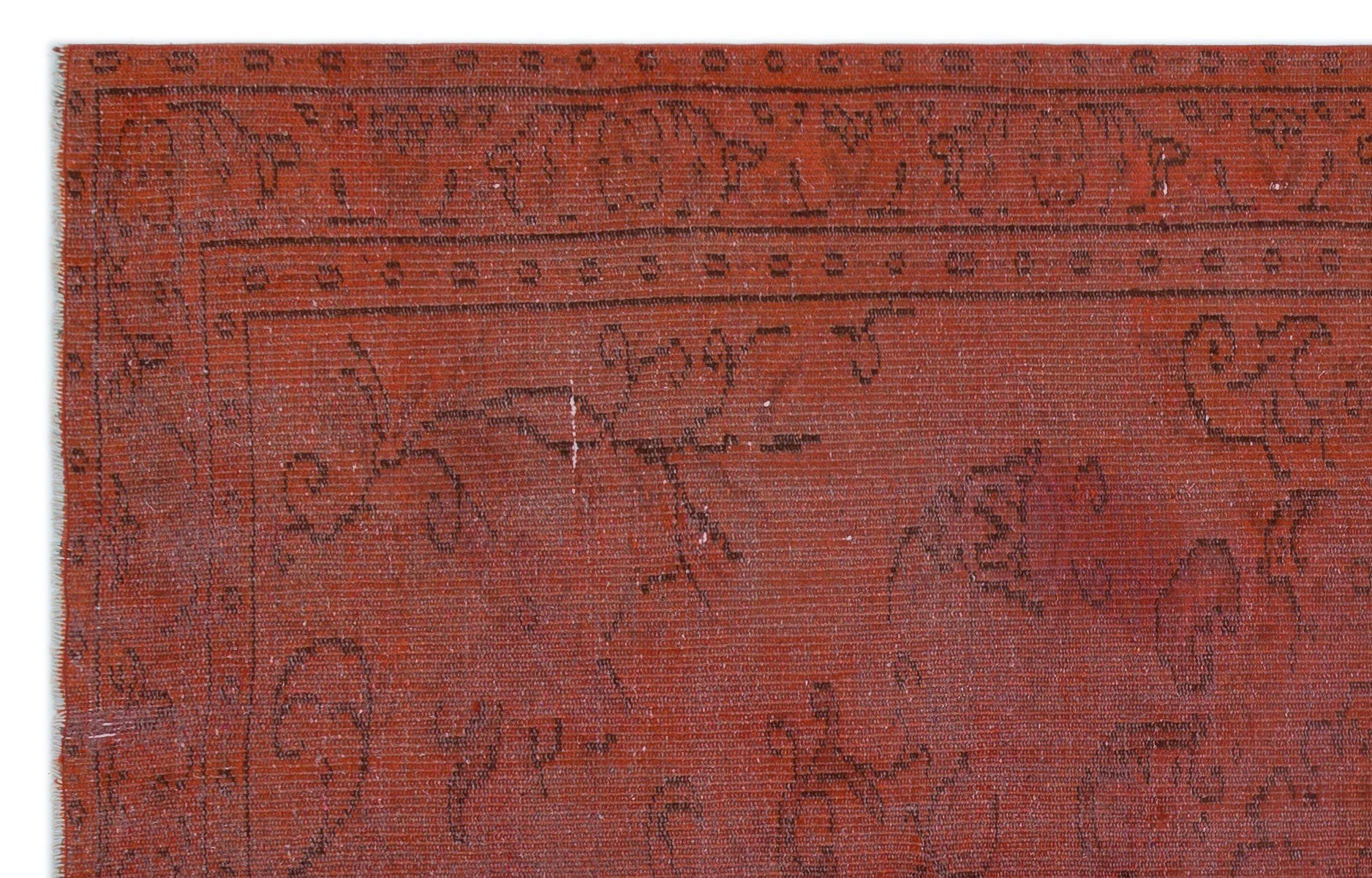 Atina Red Vintage Wool Handmade Area Rug 5'7" x 8'9"