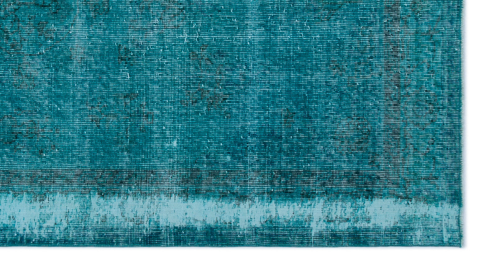 Atina Turquoise Vintage Wool Handmade Area Rug 3'10" x 7'3"