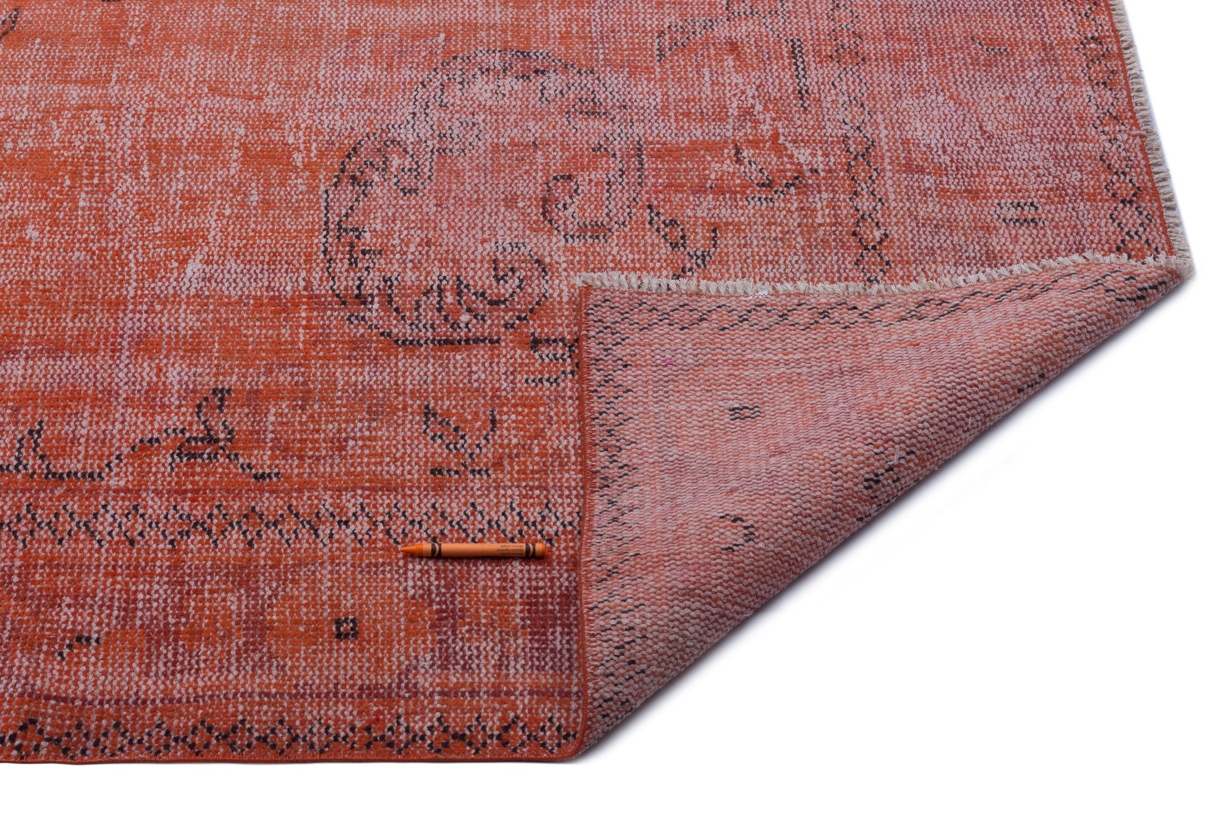 Atina Orange Vintage Wool Handmade Area Rug 6'6" x 10'1"