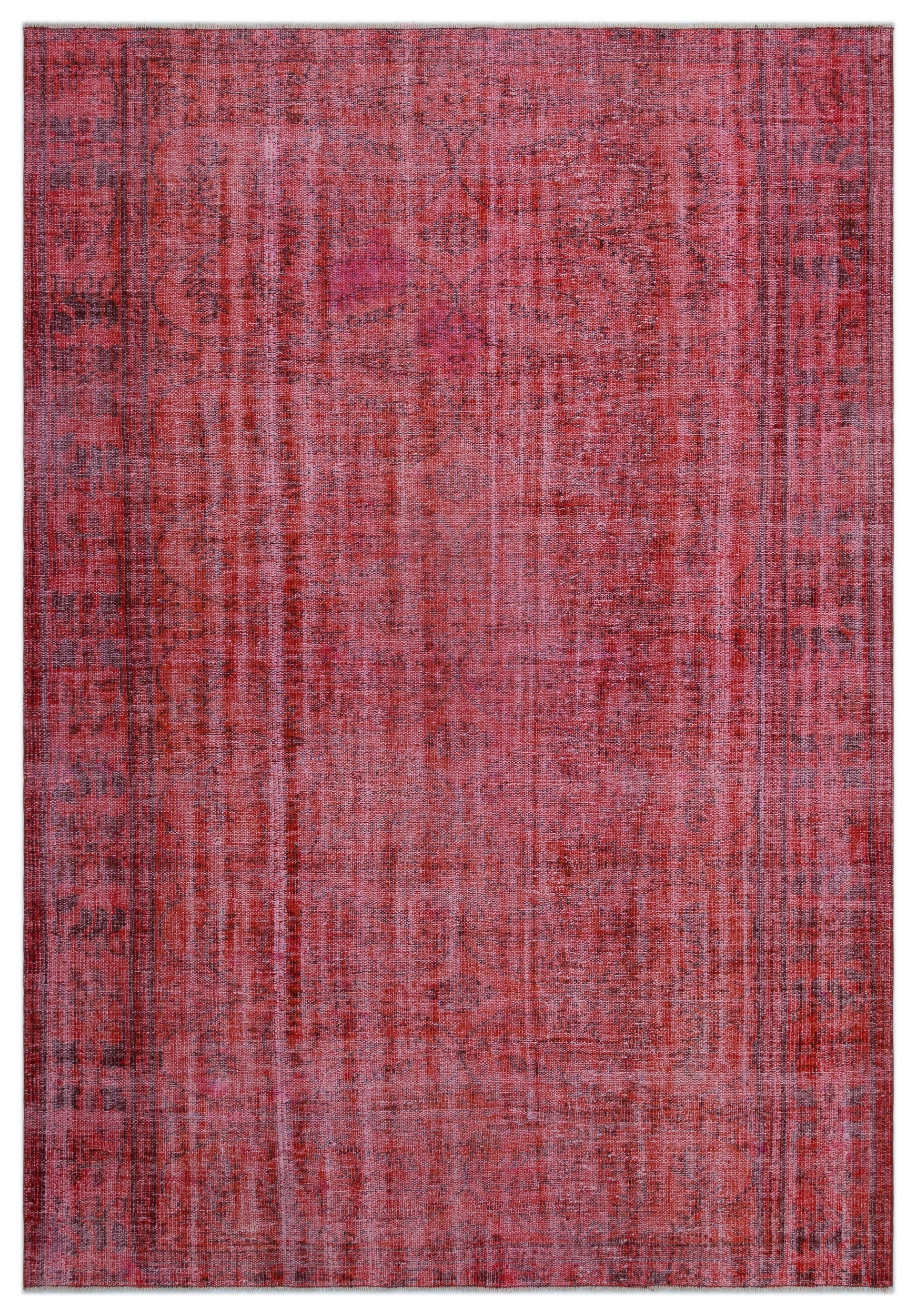 Atina Red Vintage Wool Handmade Area Rug 6'1" x 9'6"