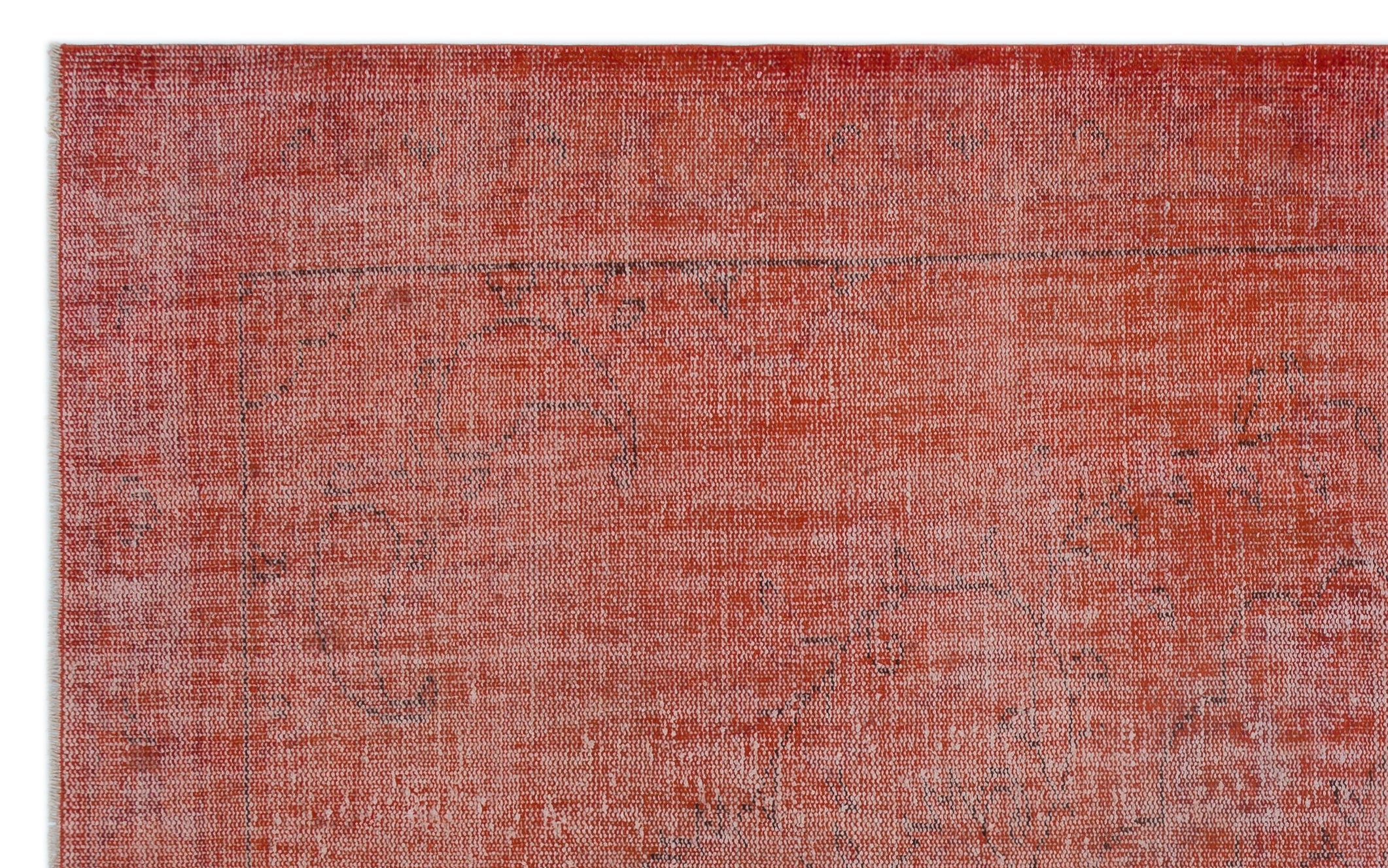 Atina Orange Vintage Wool Handmade Area Rug 6'2" x 10'0"