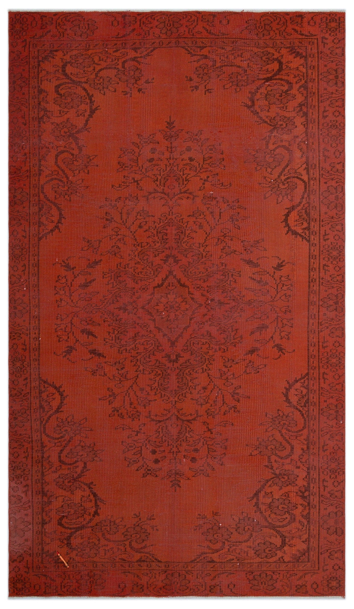 Atina Orange Vintage Wool Handmade Area Rug 5'3" x 9'2"