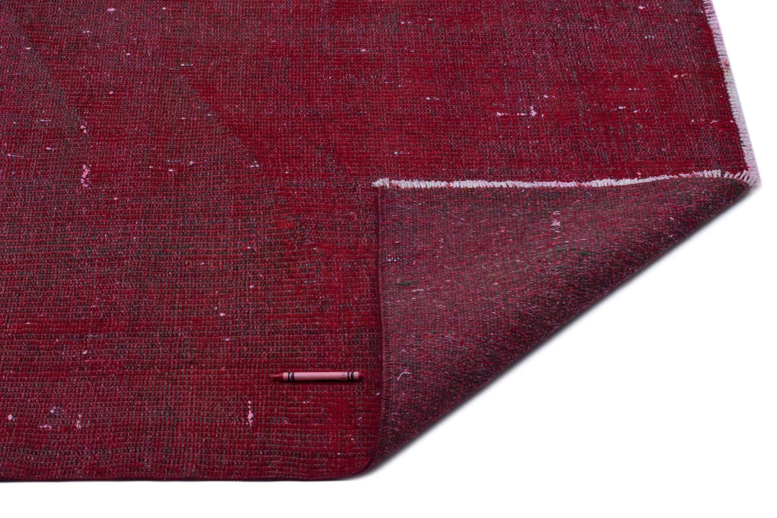Atina Red Vintage Wool Handmade Area Rug 5'2" x 9'4"