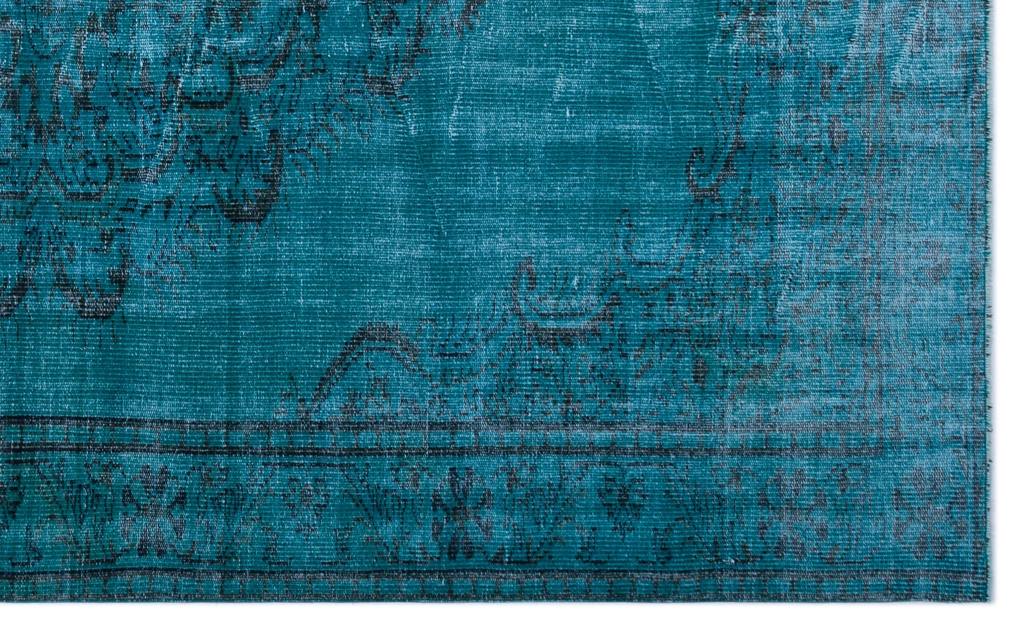 Atina Turquoise Vintage Wool Handmade Area Rug 6'0" x 9'10"