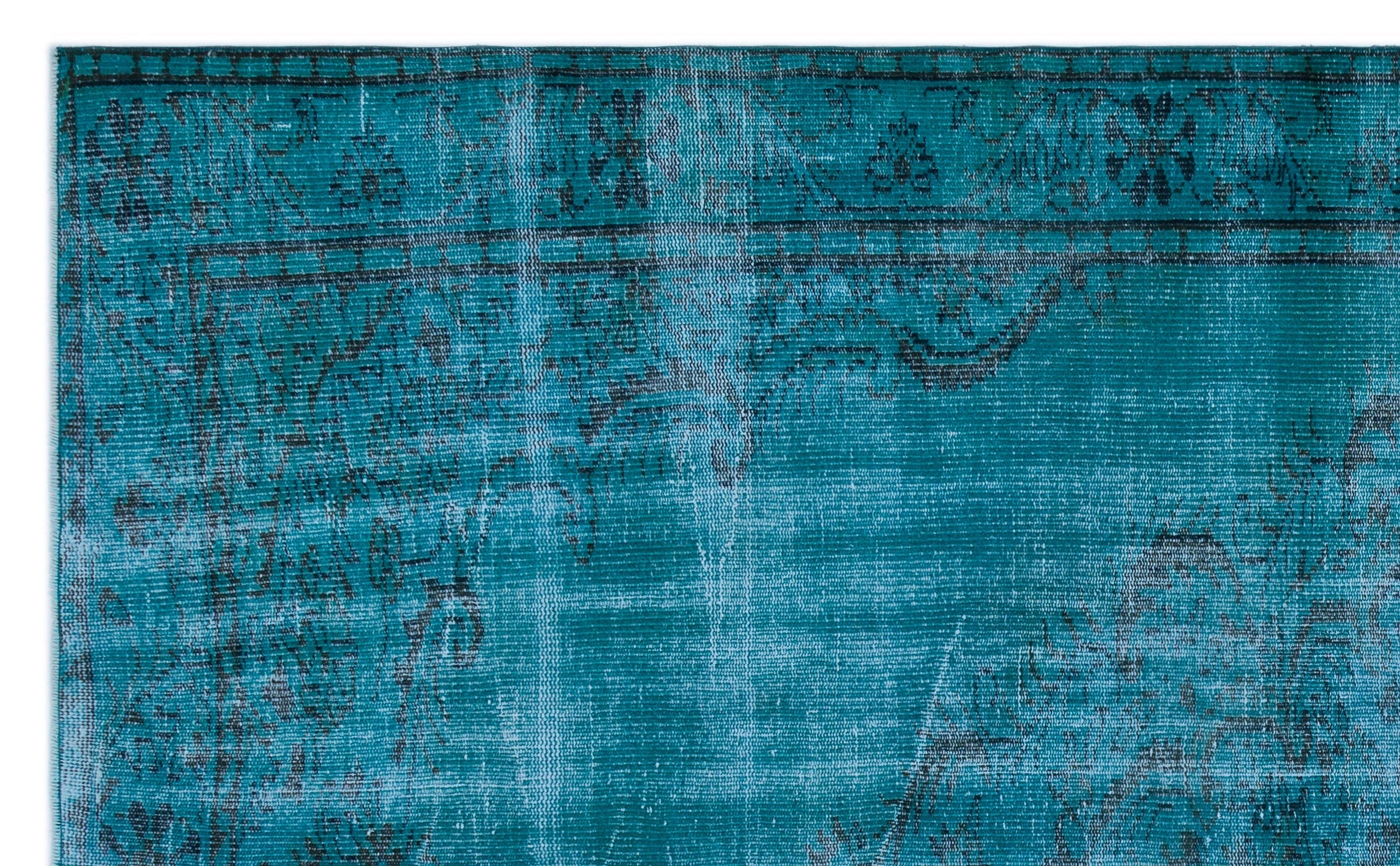 Atina Turquoise Vintage Wool Handmade Area Rug 6'0" x 9'10"