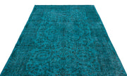 Atina Turquoise Vintage Wool Handmade Area Rug 5'9" x 9'2"