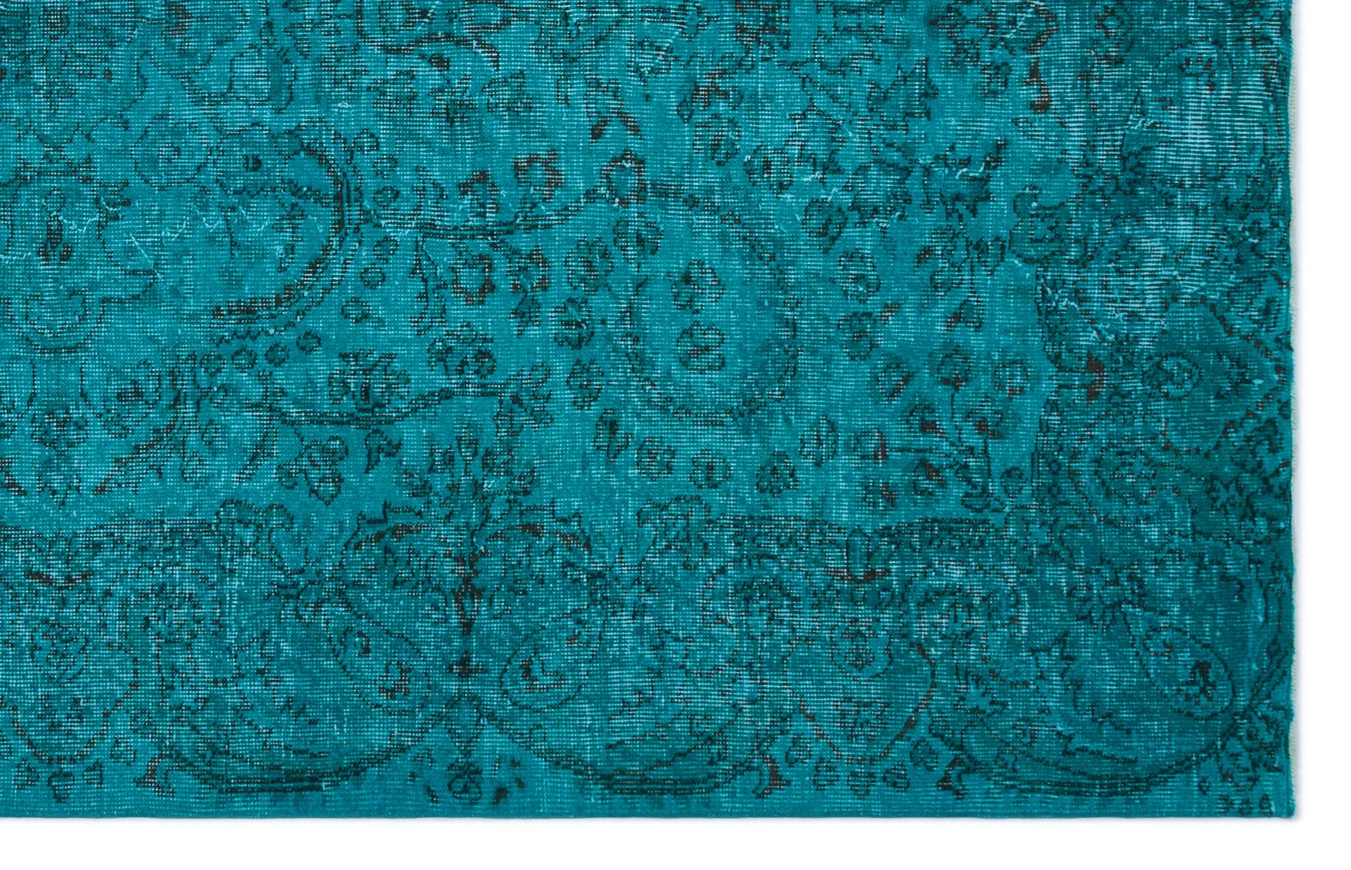 Atina Turquoise Vintage Wool Handmade Area Rug 5'9" x 9'2"