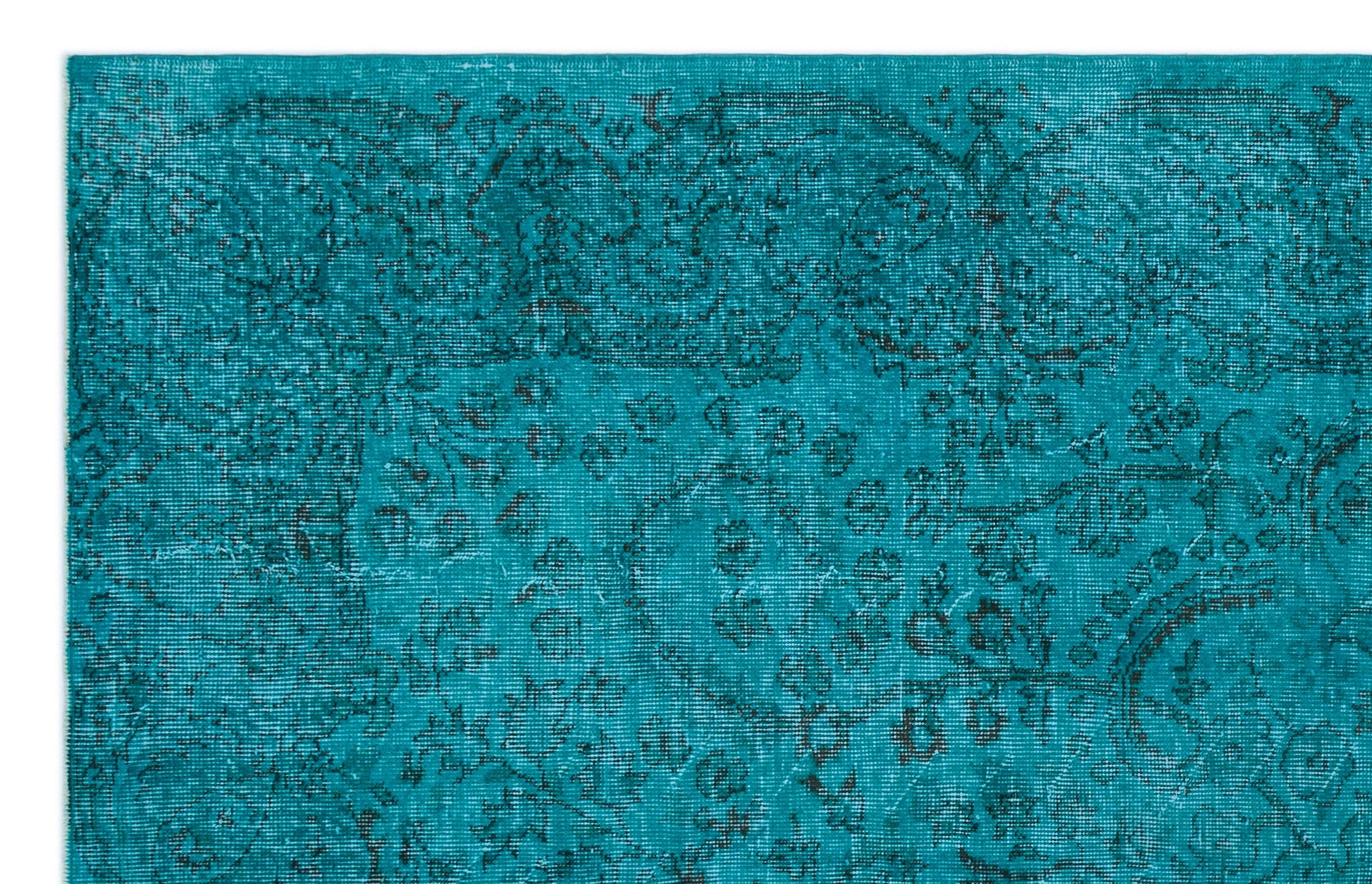 Atina Turquoise Vintage Wool Handmade Area Rug 5'9" x 9'2"