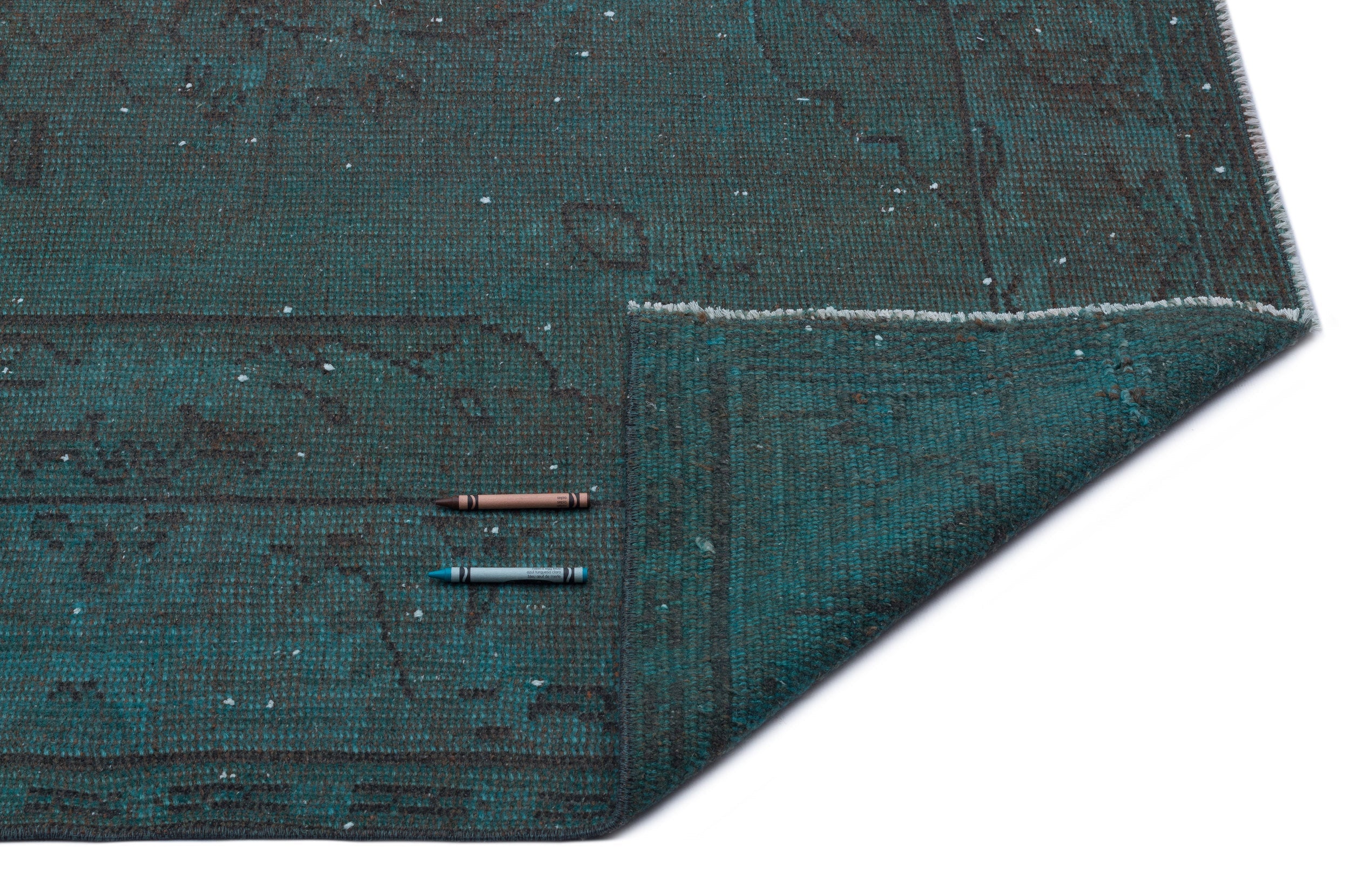 Atina Turquoise Vintage Wool Handmade Area Rug 6'1" x 9'0"