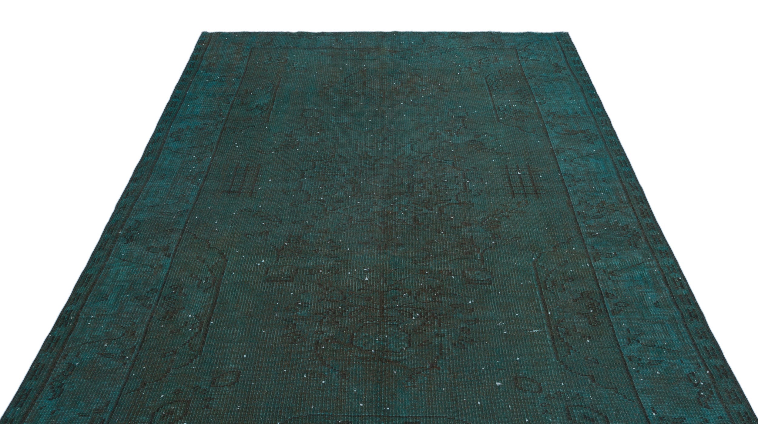 Atina Turquoise Vintage Wool Handmade Area Rug 6'1" x 9'0"