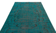 Atina Turquoise Vintage Wool Handmade Area Rug 6'1" x 9'5"