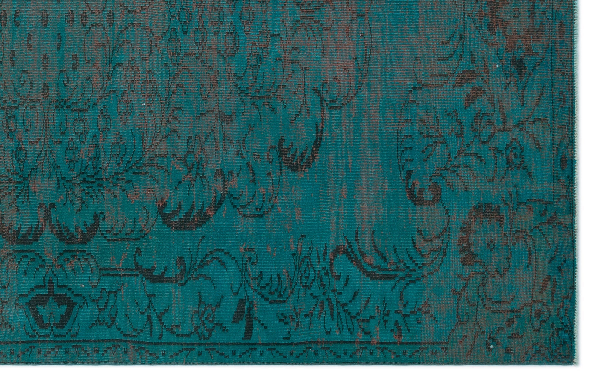 Atina Turquoise Vintage Wool Handmade Area Rug 6'1" x 9'5"