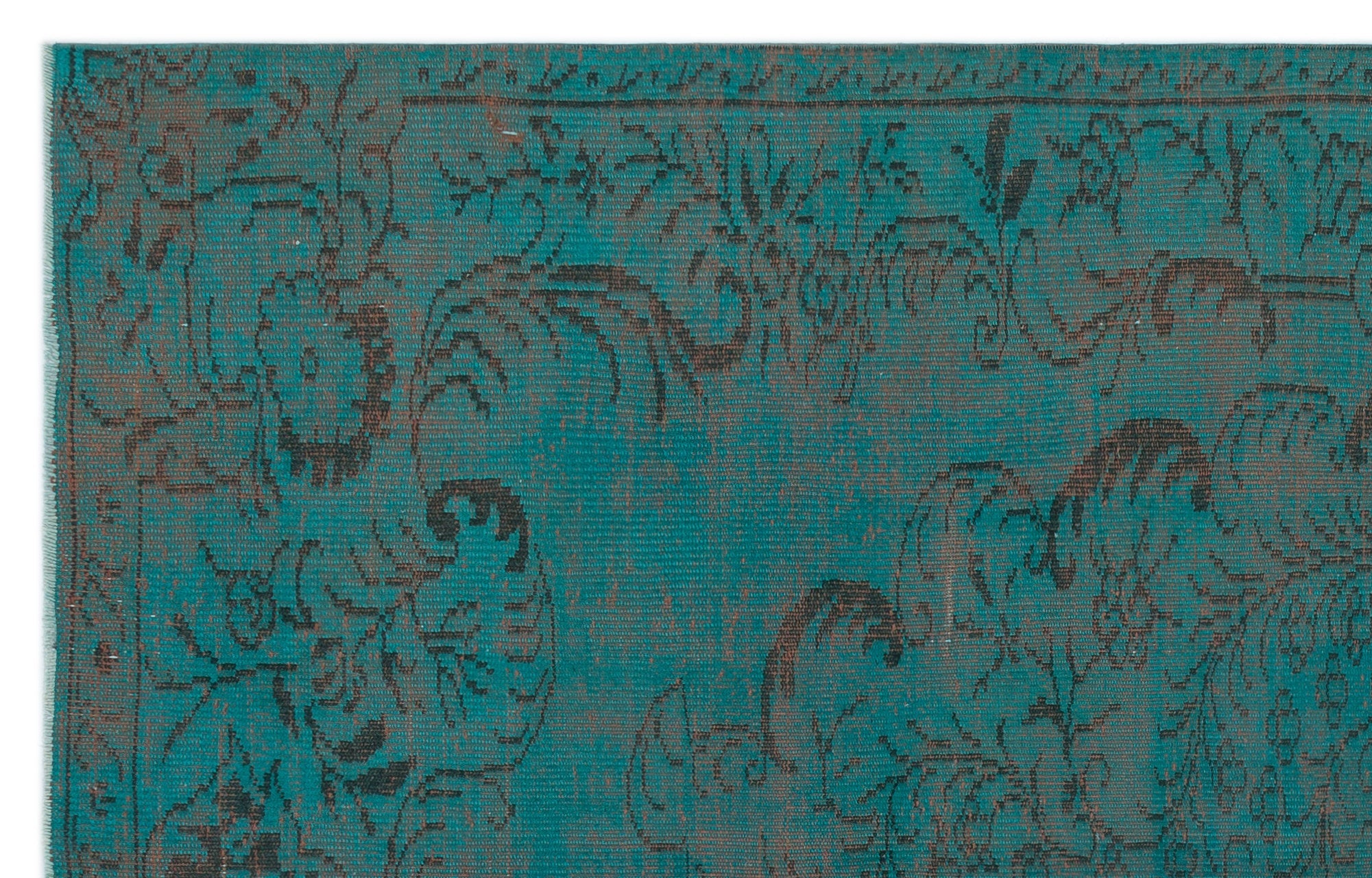Atina Turquoise Vintage Wool Handmade Area Rug 6'1" x 9'5"