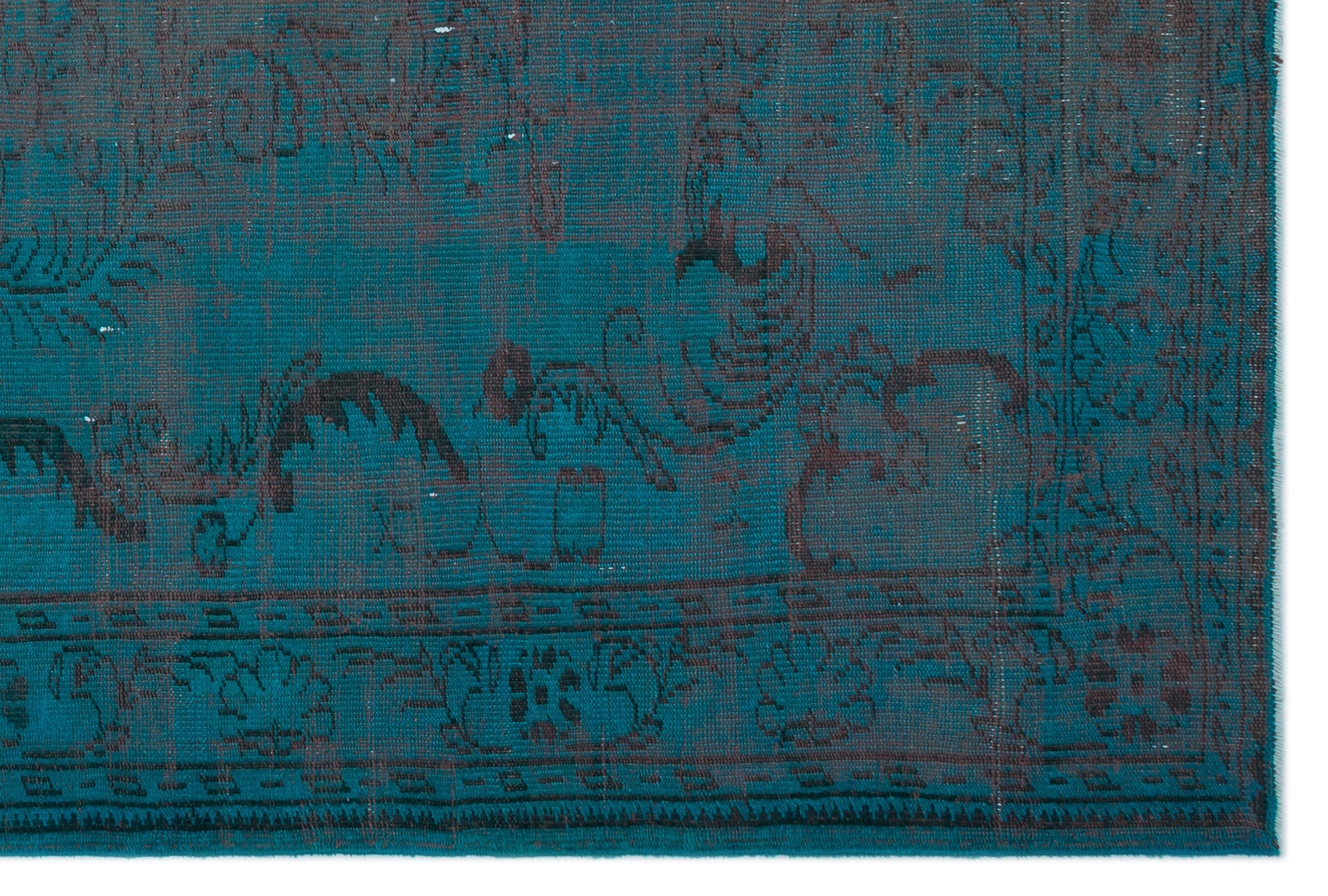 Atina Turquoise Vintage Wool Handmade Area Rug 6'5" x 9'7"